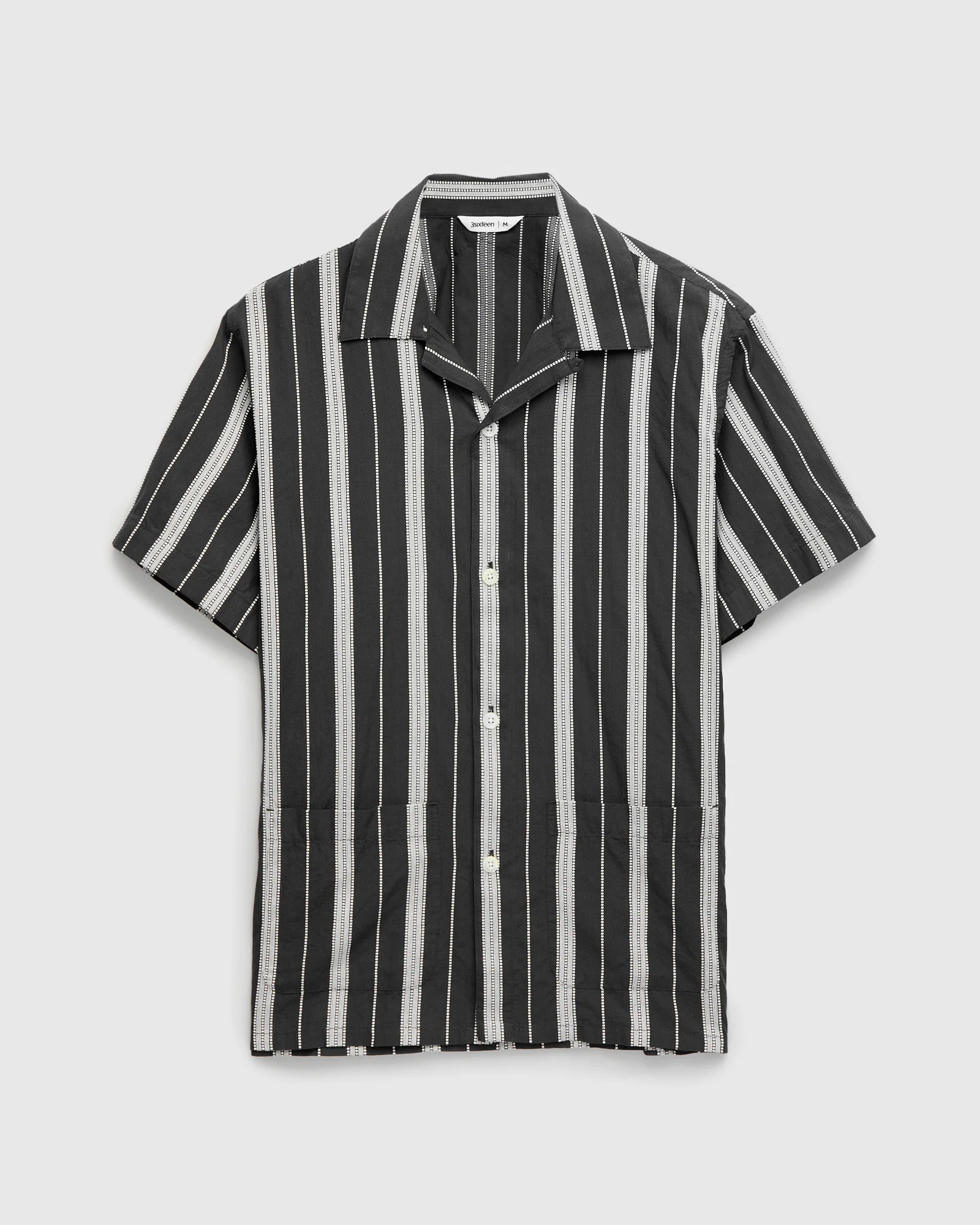 Cabana Shirt in Black Ticking Stripe