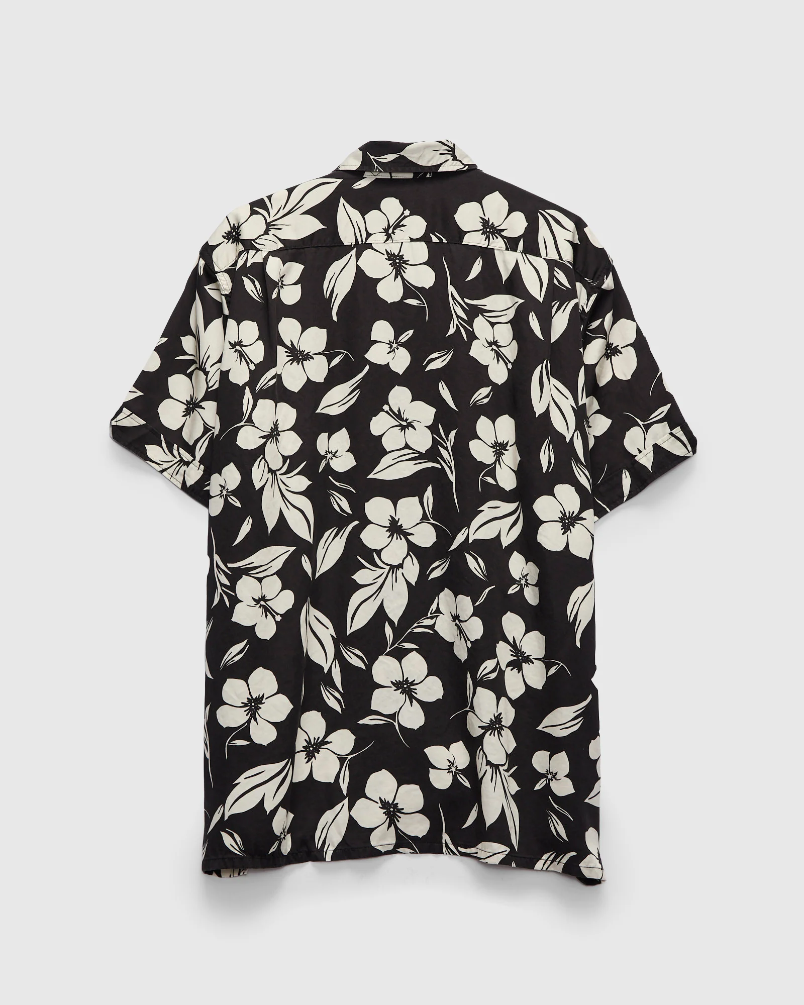 Camp Shirt in Black Natural Tencel Floral Print - Image 3