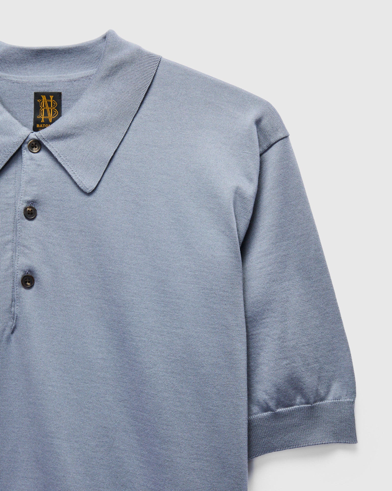 Caribbean Sea Island SS Polo in Grayish Blue - Image 5