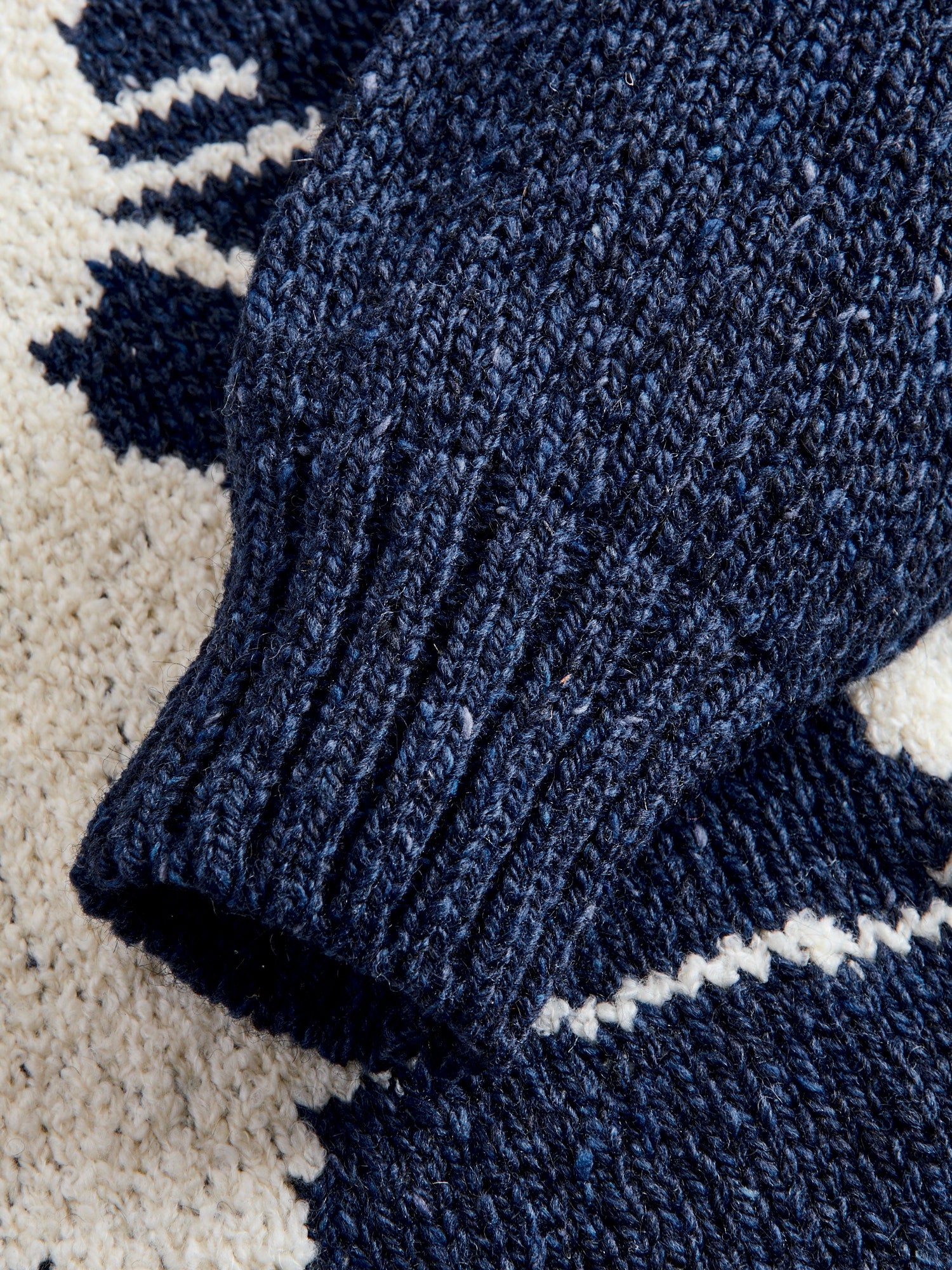 "Cats in Space" Wool Sweater in Blue - Image 5
