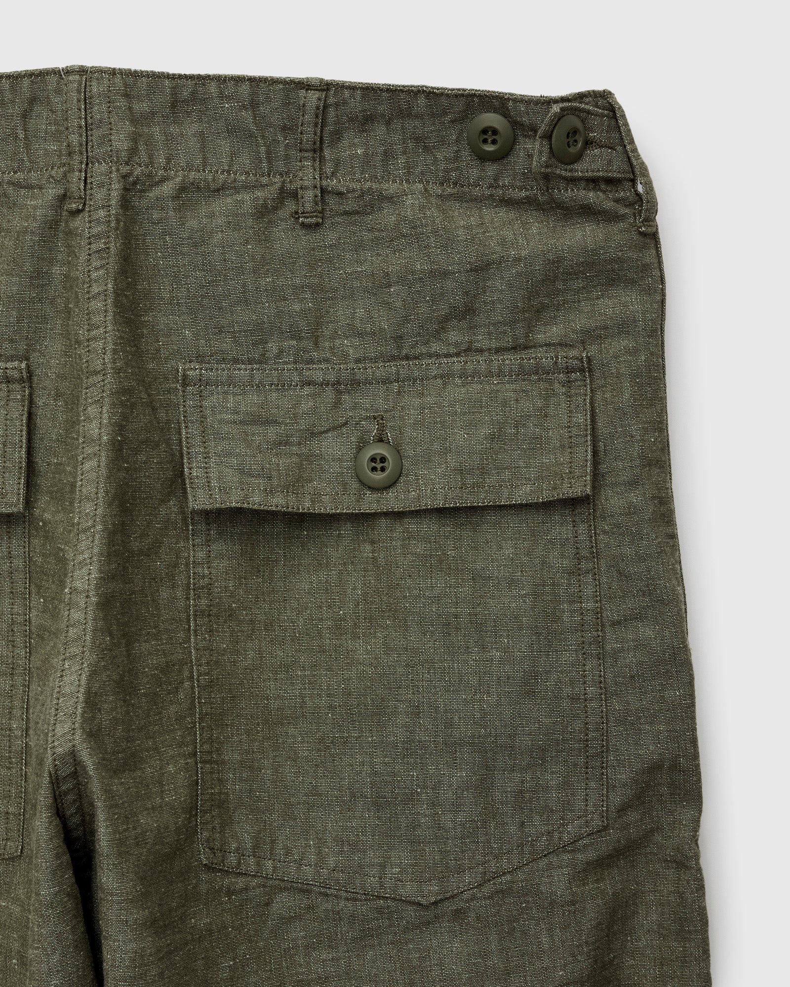 Chambray Straight Fatigue Pants in Dusty Olive - Image 8