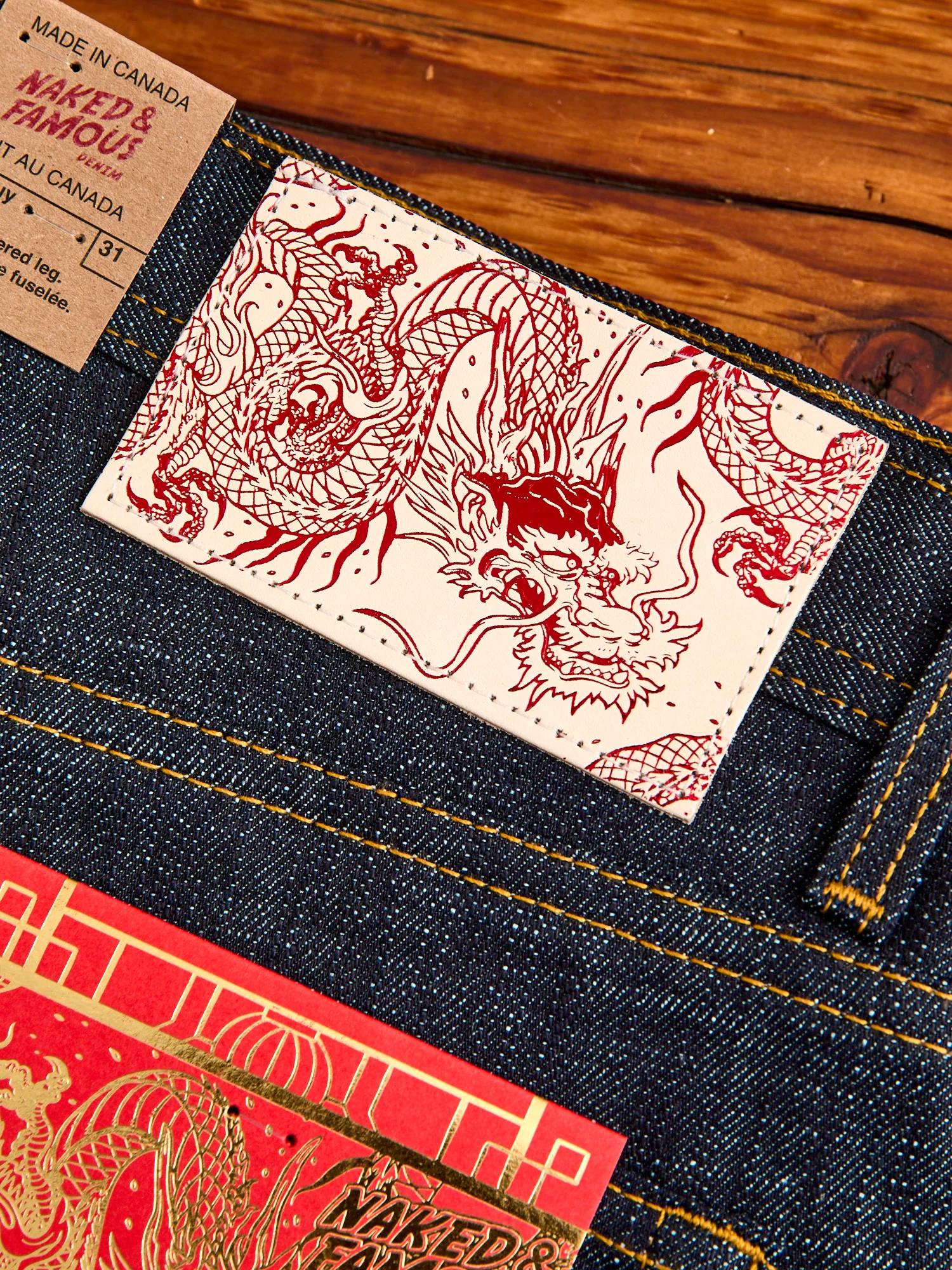 "Chinese New Year Indigo Dragon" 12.5oz Selvedge Denim - Weird Guy Fit - Image 3