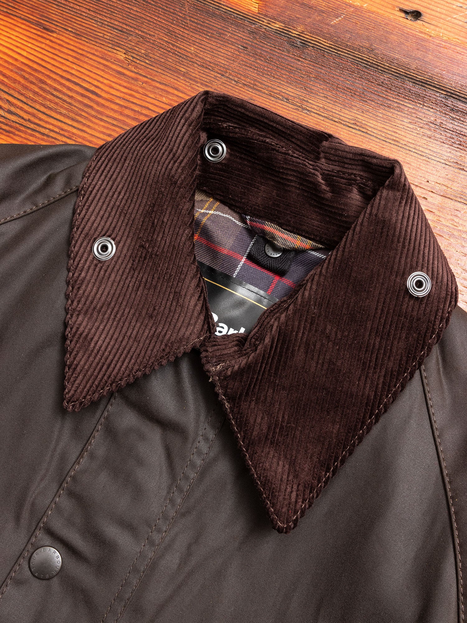 "Classic Bedale" Wax Jacket in Olive - Image 3