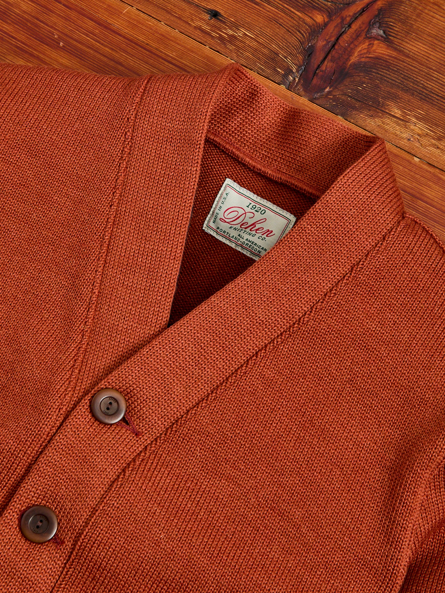 Classic Cardigan in Burnt Orange - Image 3