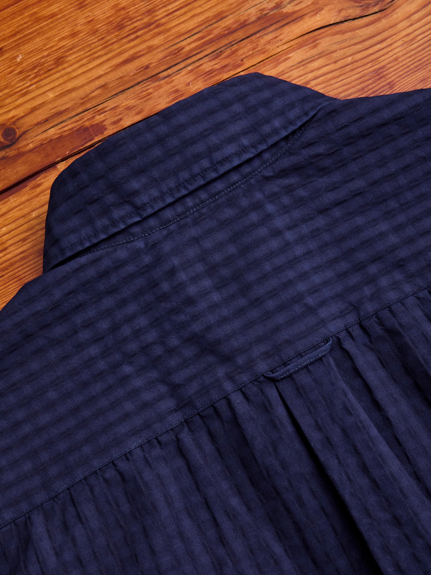 Classic Fit Short Sleeve Button-Down Shirt in Indigo Fade - Image 10