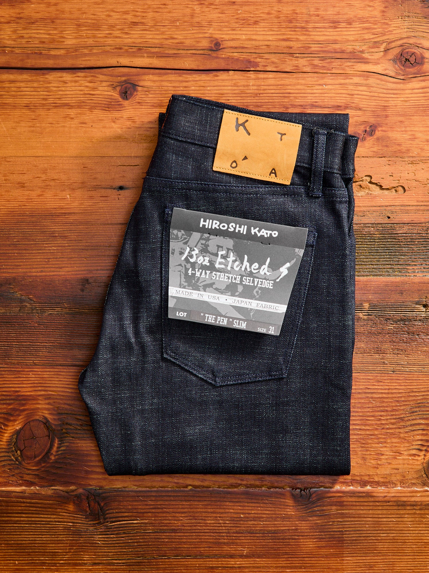 "Etched" 13oz Stretch Selvedge Denim - Pen Slim - Image 3