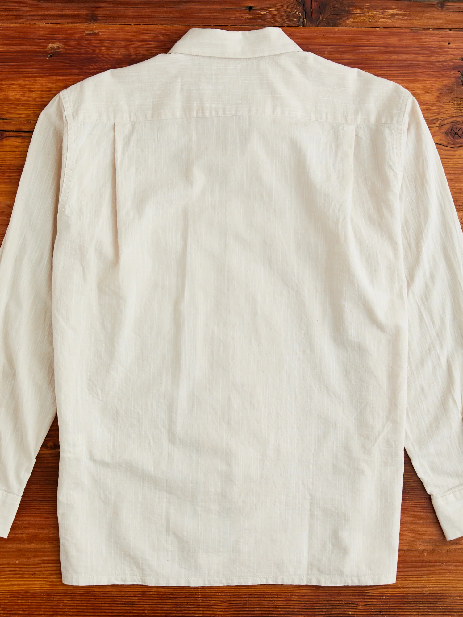 Classic Shirt in Beige Cotton Slub - Image 9