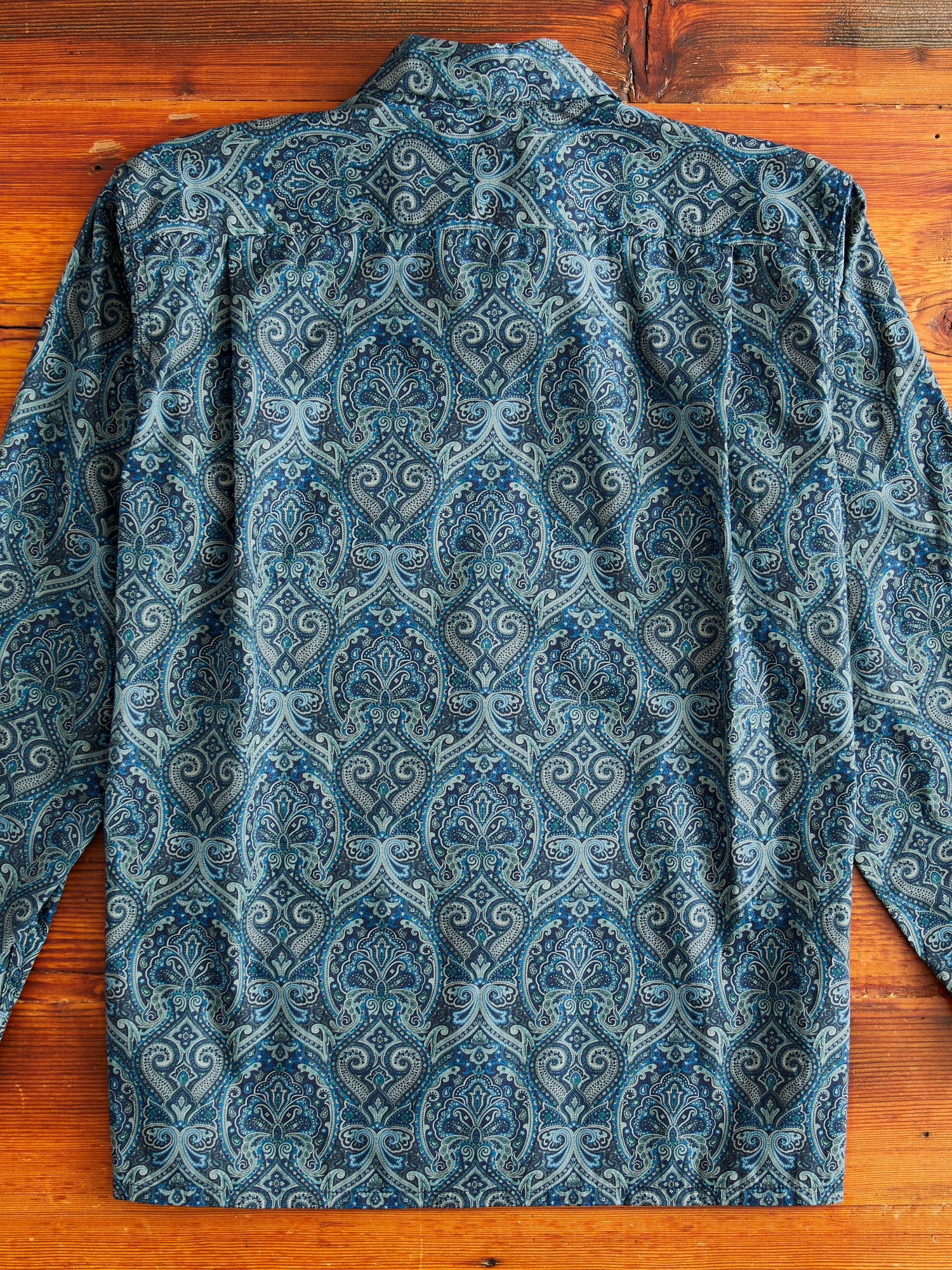 Classic Shirt in Navy Cotton Paisley Print - Image 11