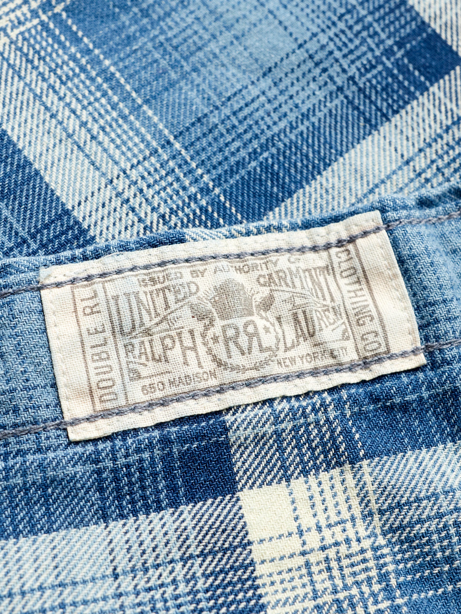 Clint Shadow Plaid Work Shirt in Indigo - Image 7
