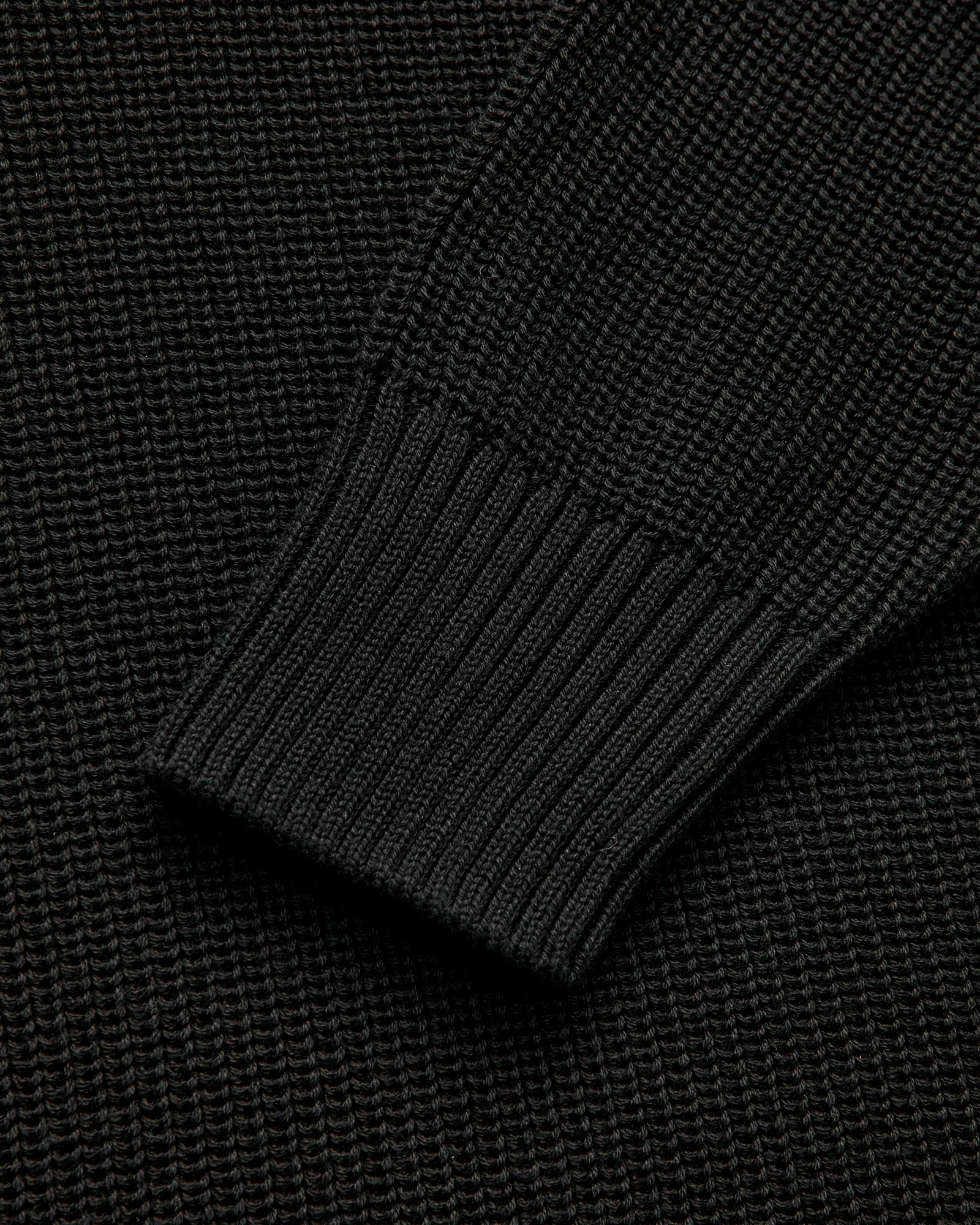 Pima Cotton Crewneck Knit Sweater in Black - Image 6