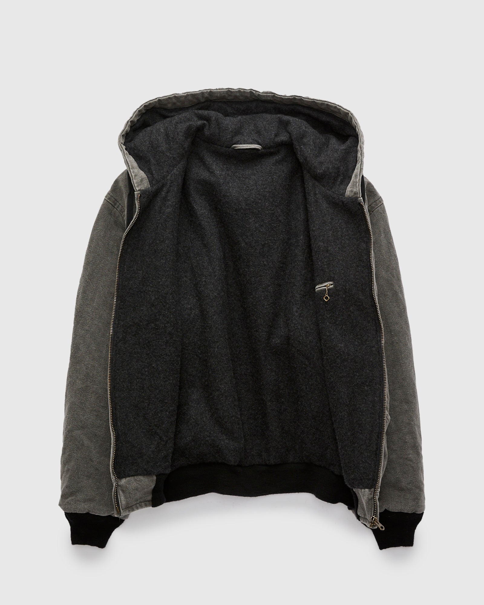 Cotton Hemp Hoody Jacket in Sumi - Image 2
