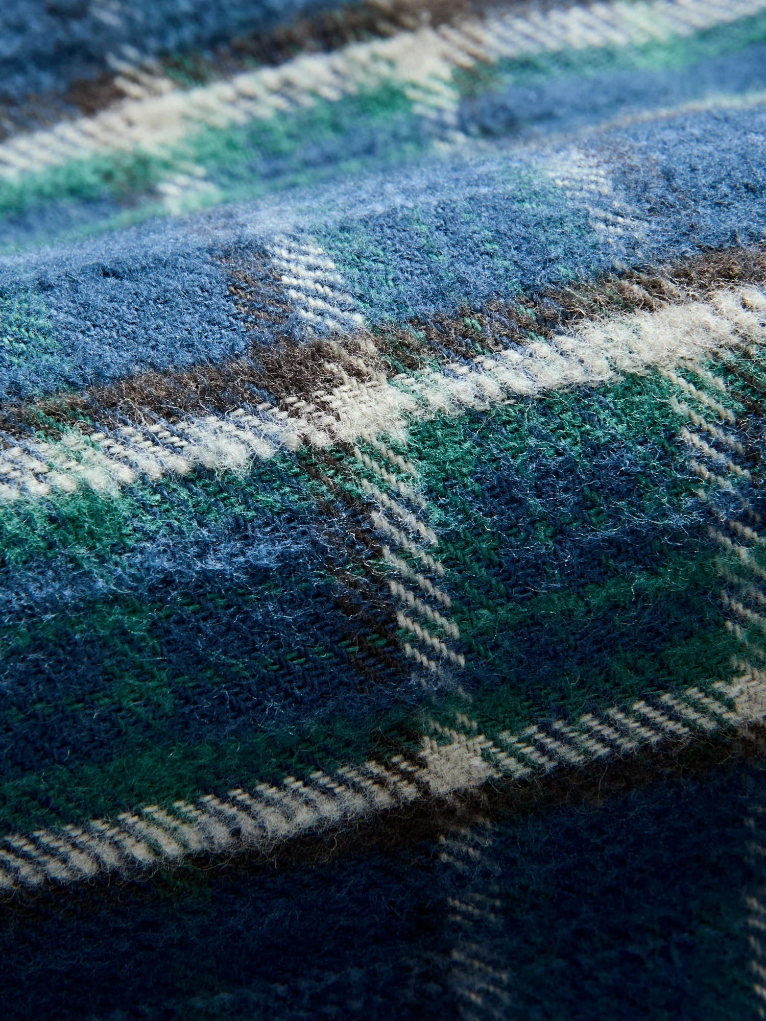 Cotton Slub Check Flannel in Blue - Image 7