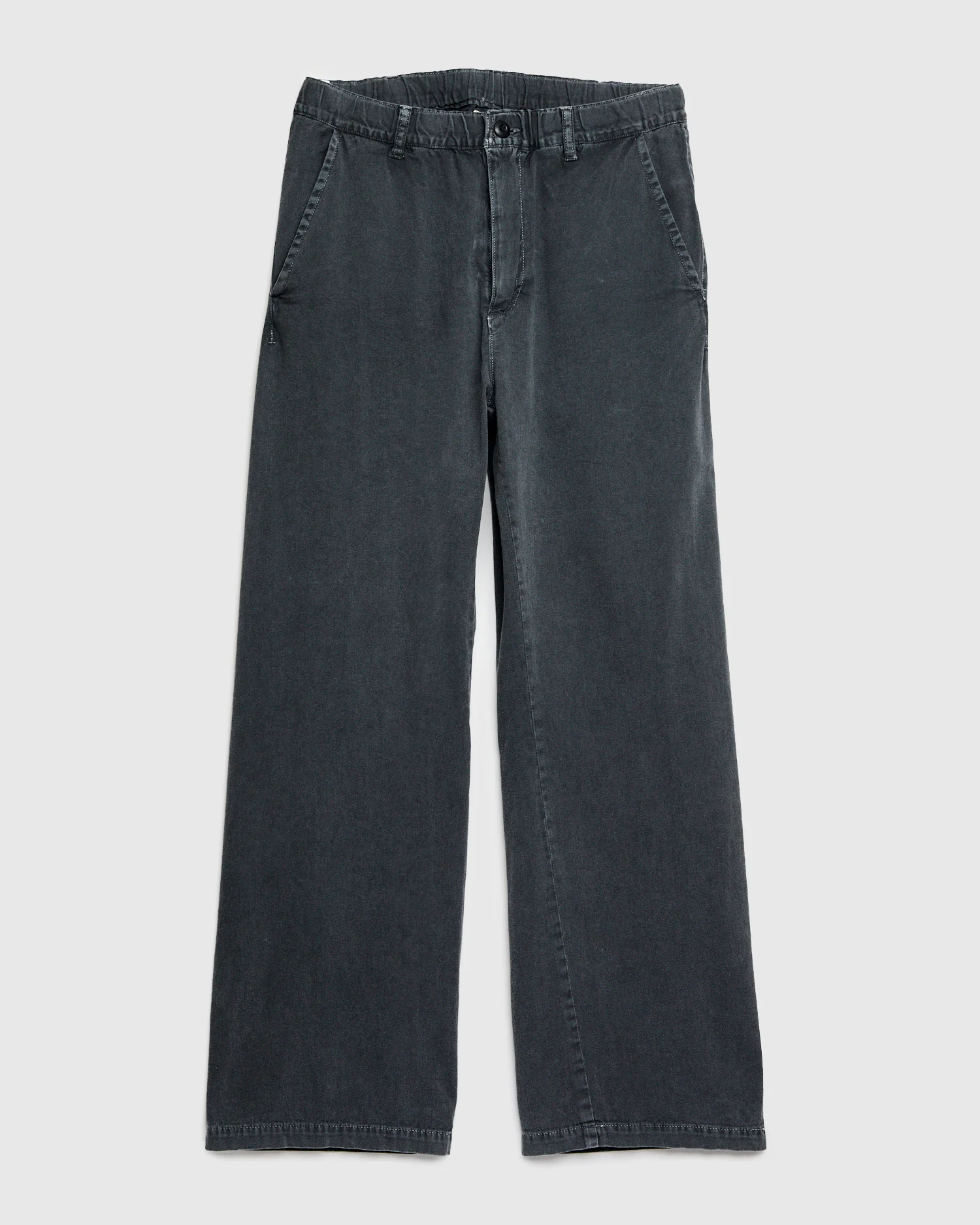 Cotton Twill Easy Pants in Washed Black