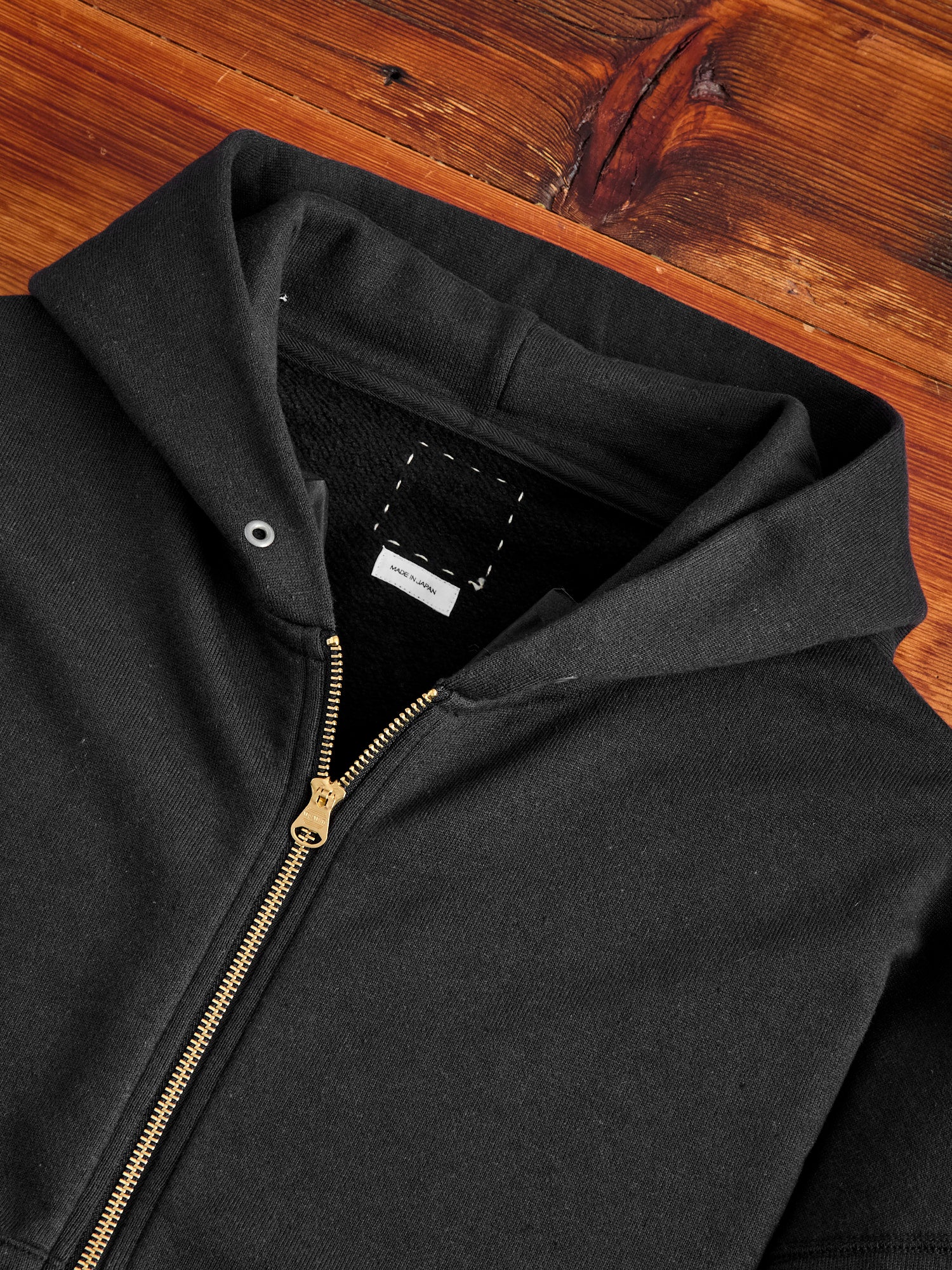 Court Zip Hoodie C/WS in Black - Image 3