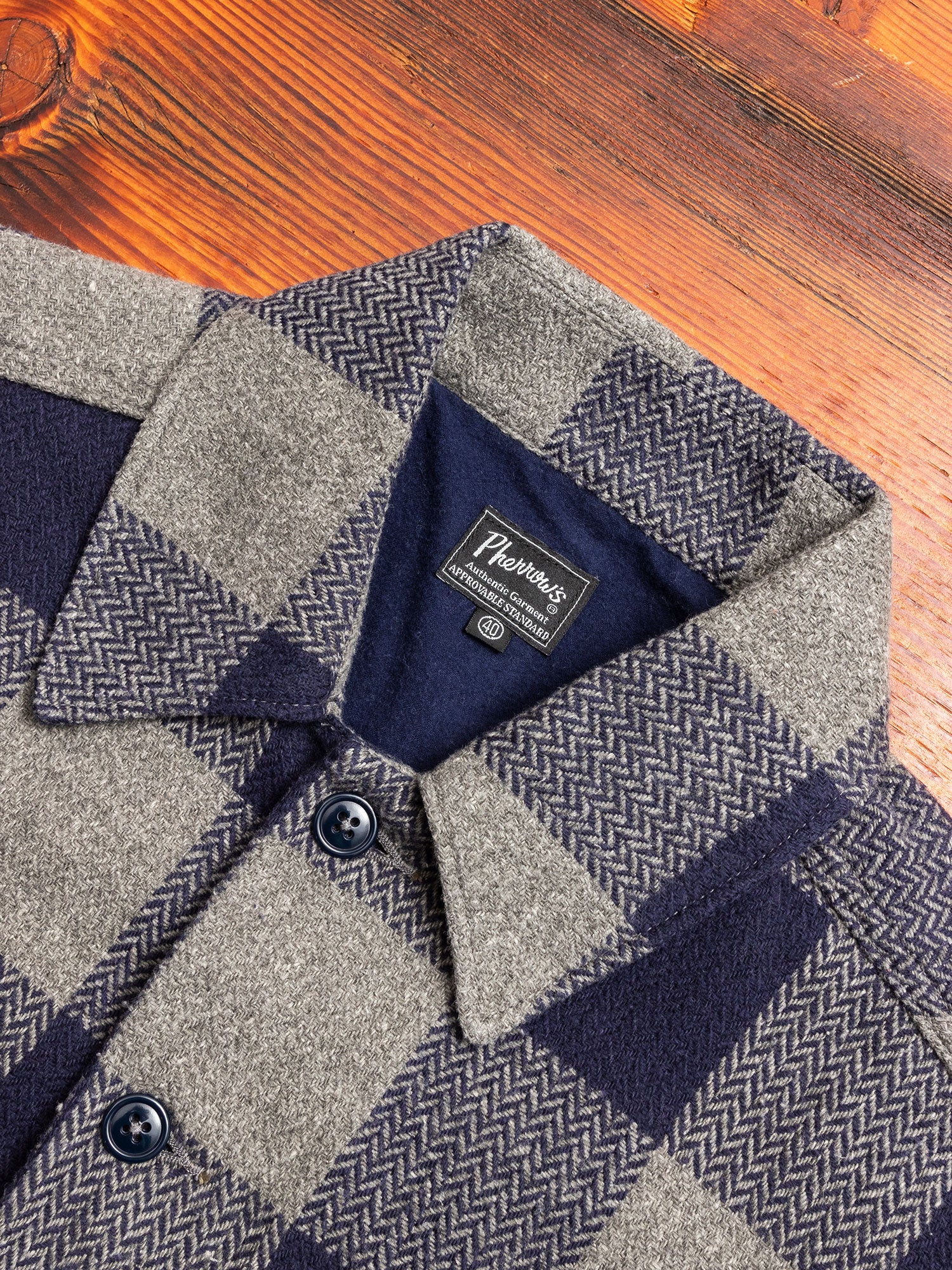 CPO Shirt Jacket in Navy Check - Image 2