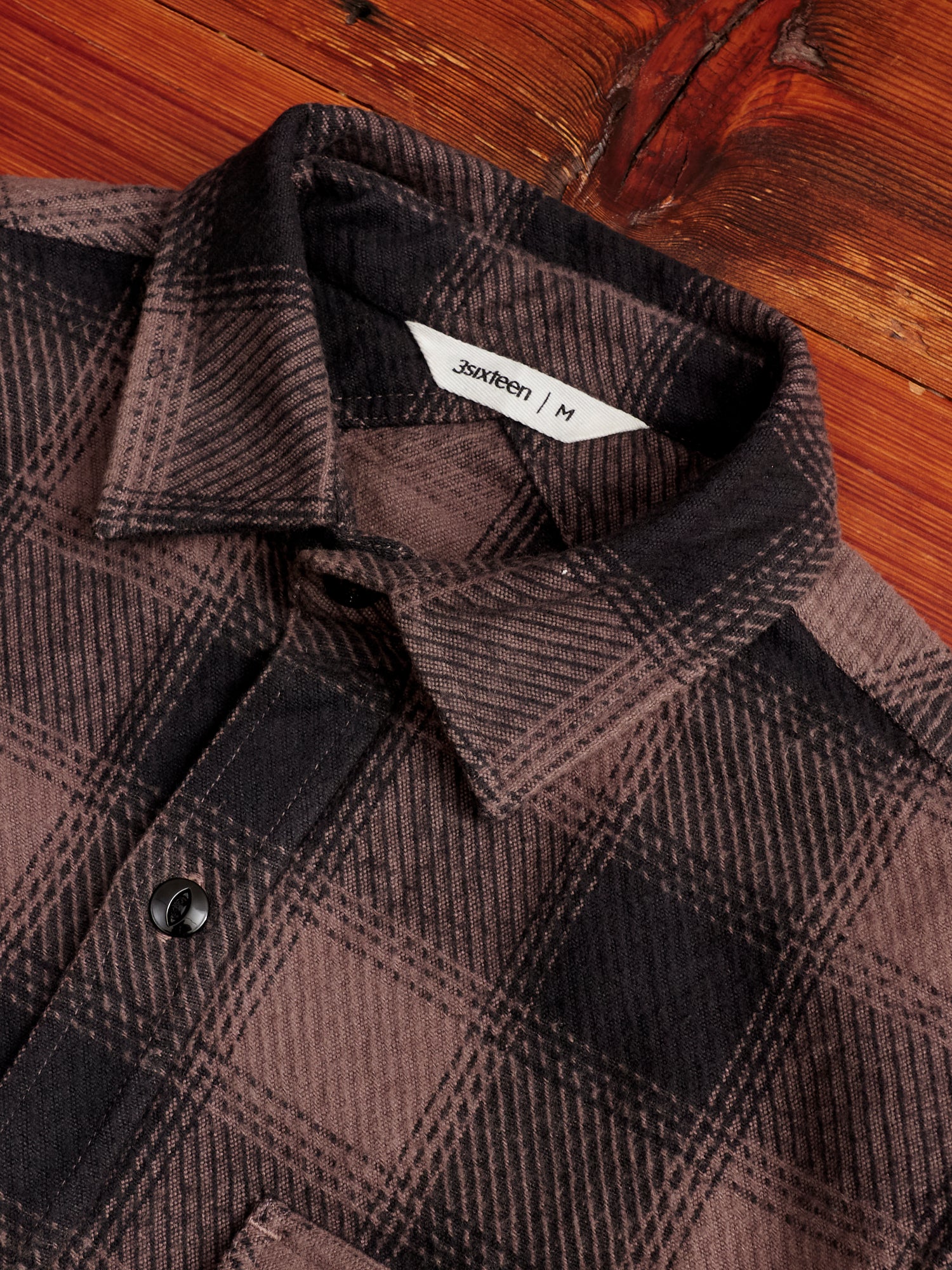Crosscut Flannel in Charcoal Twill Plaid - Image 3