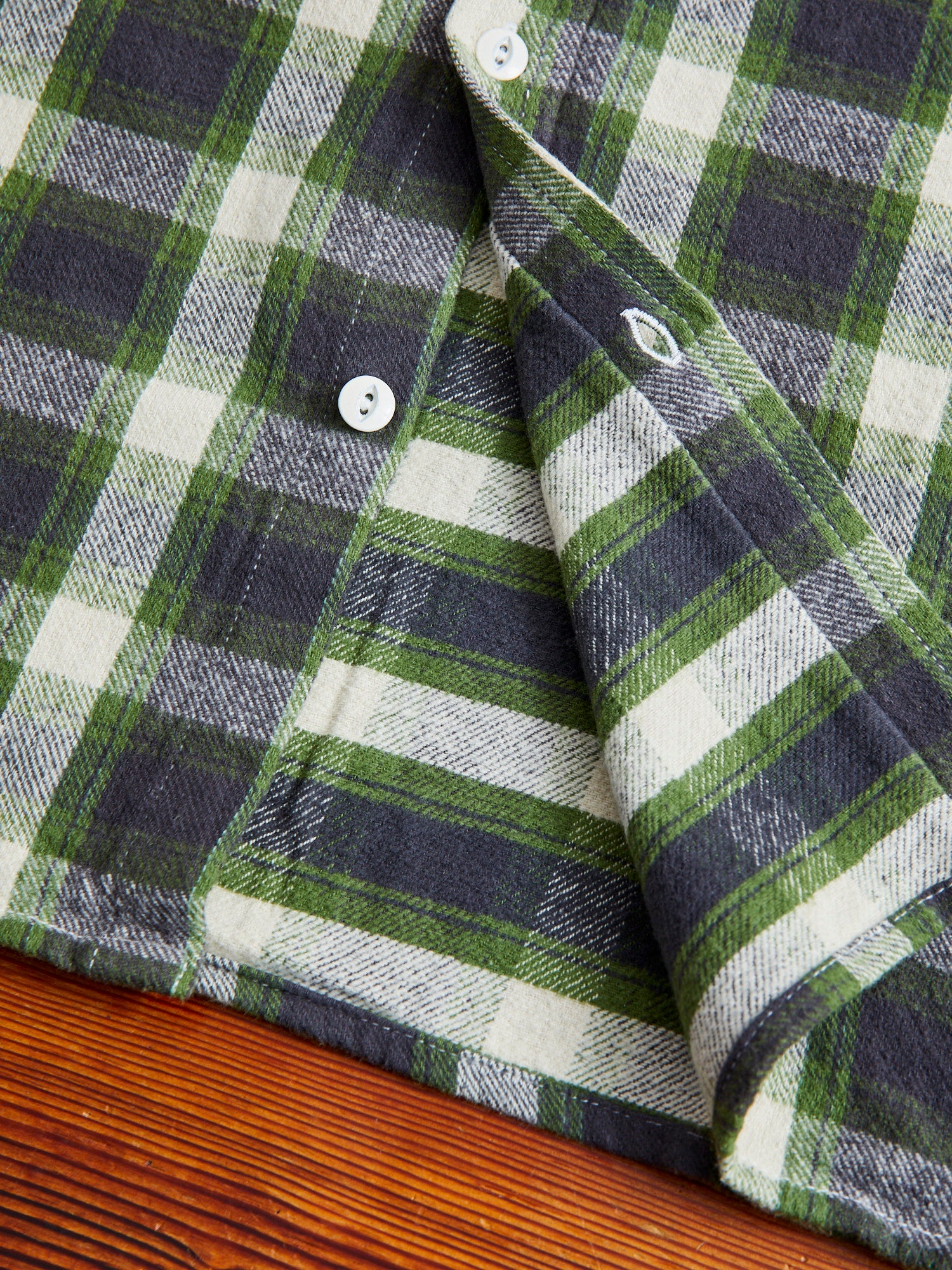 Crosscut Flannel in Emerald Shaggy Check - Image 7
