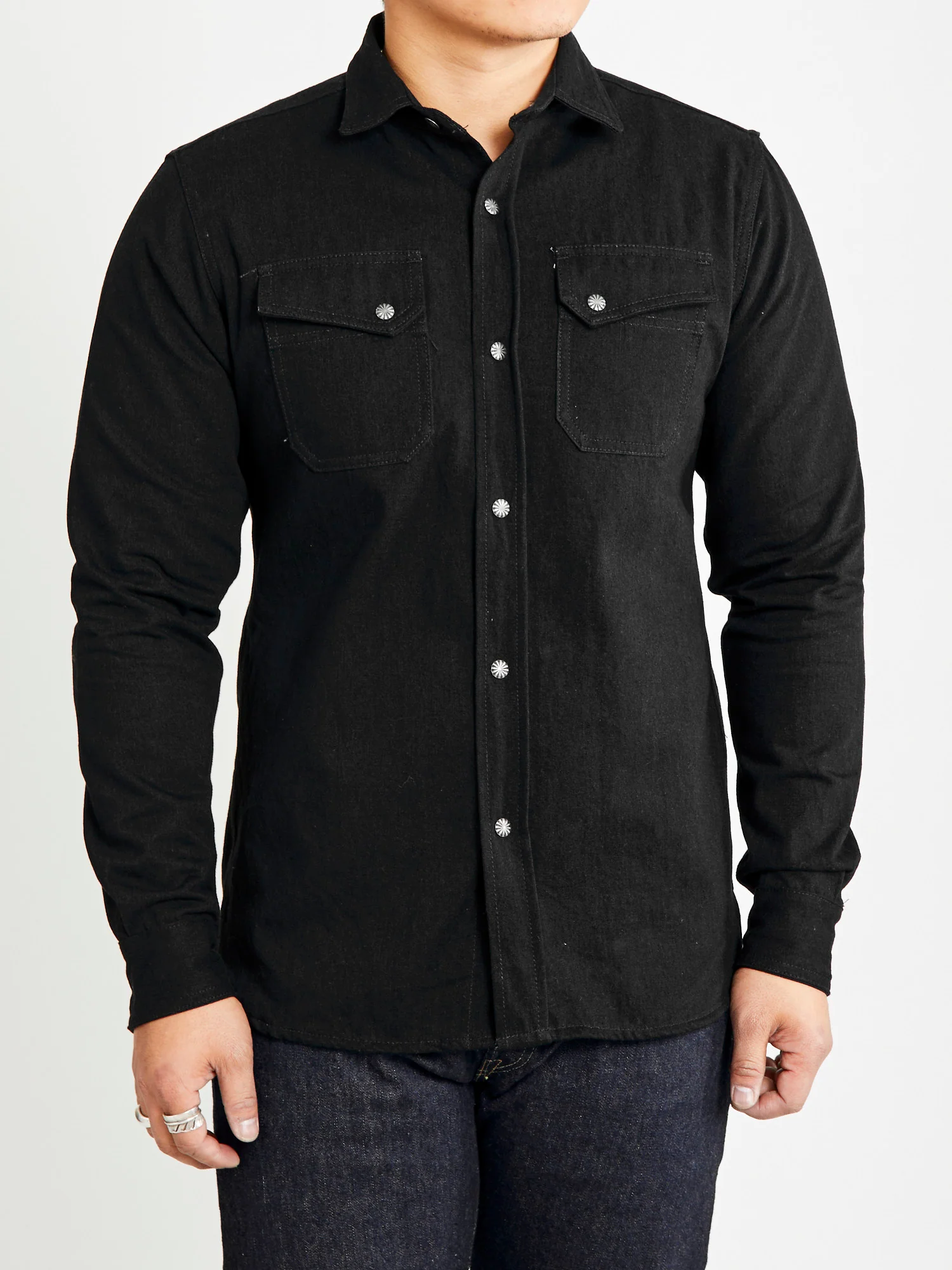 Crosscut Western in Black Denim - Image 2