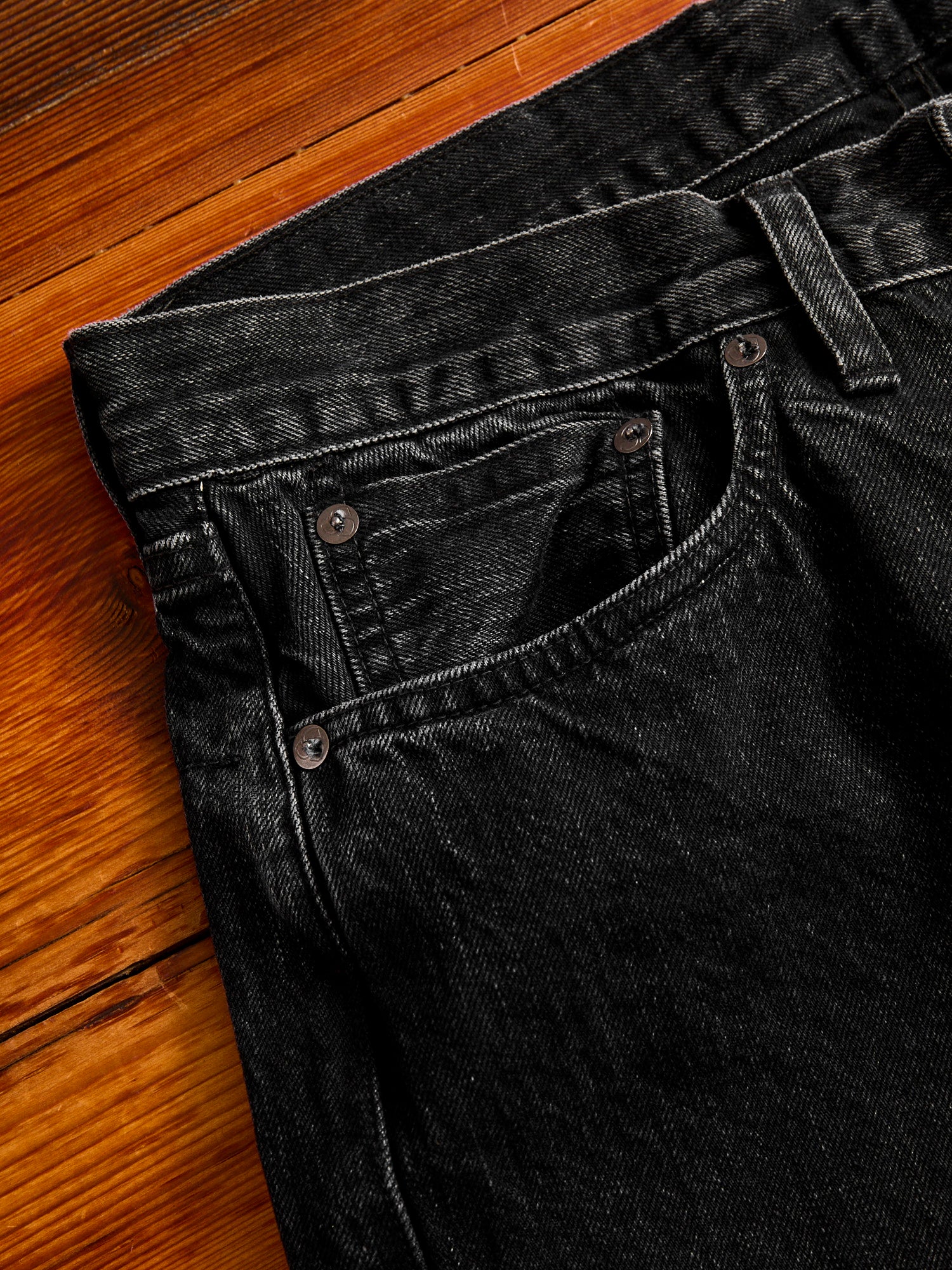 CS-222xs 12oz Stonewashed Double Black Selvedge Denim - Classic Straight Fit - Image 4