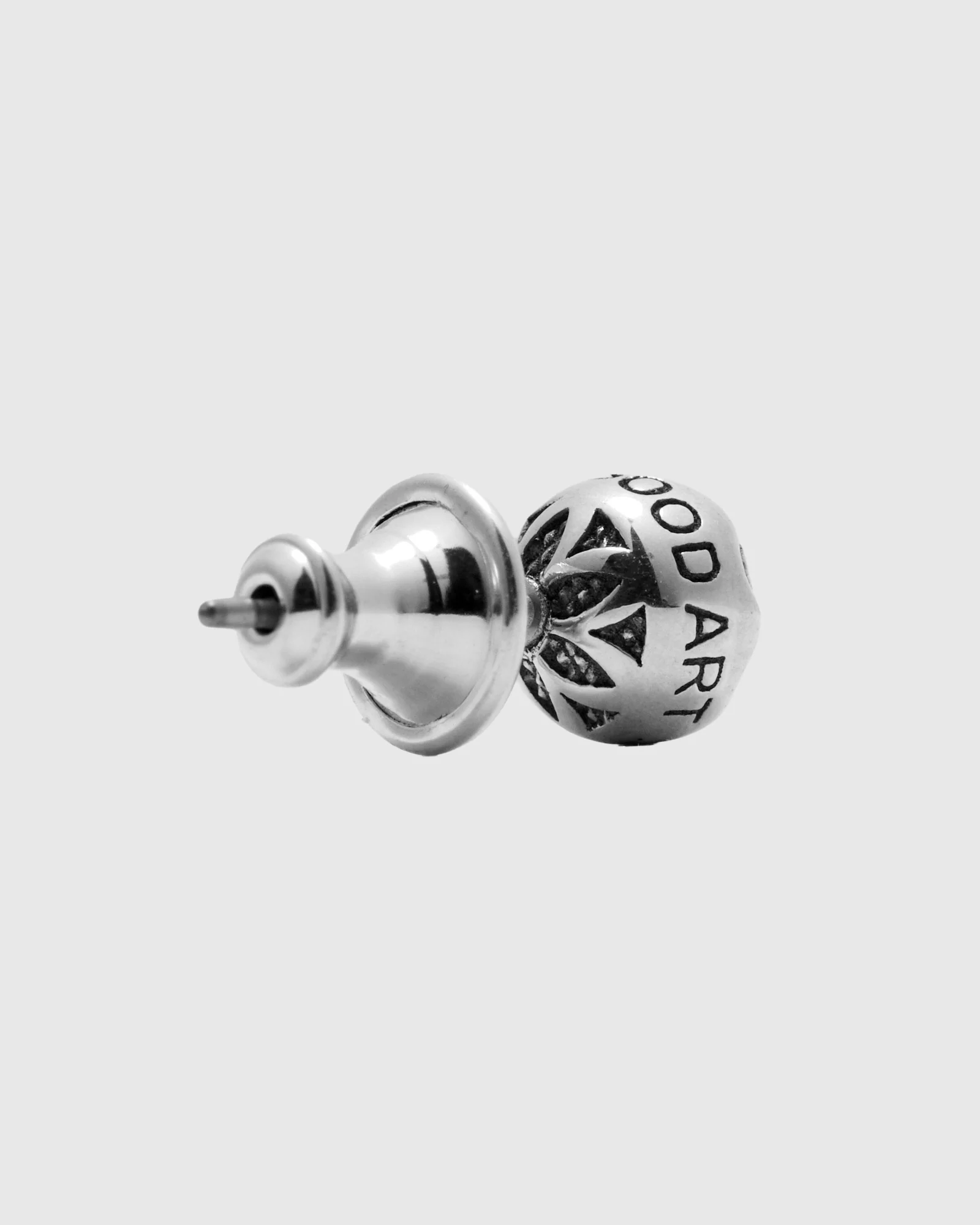 Cutout Ball Stud Earring in Sterling Silver - Image 3