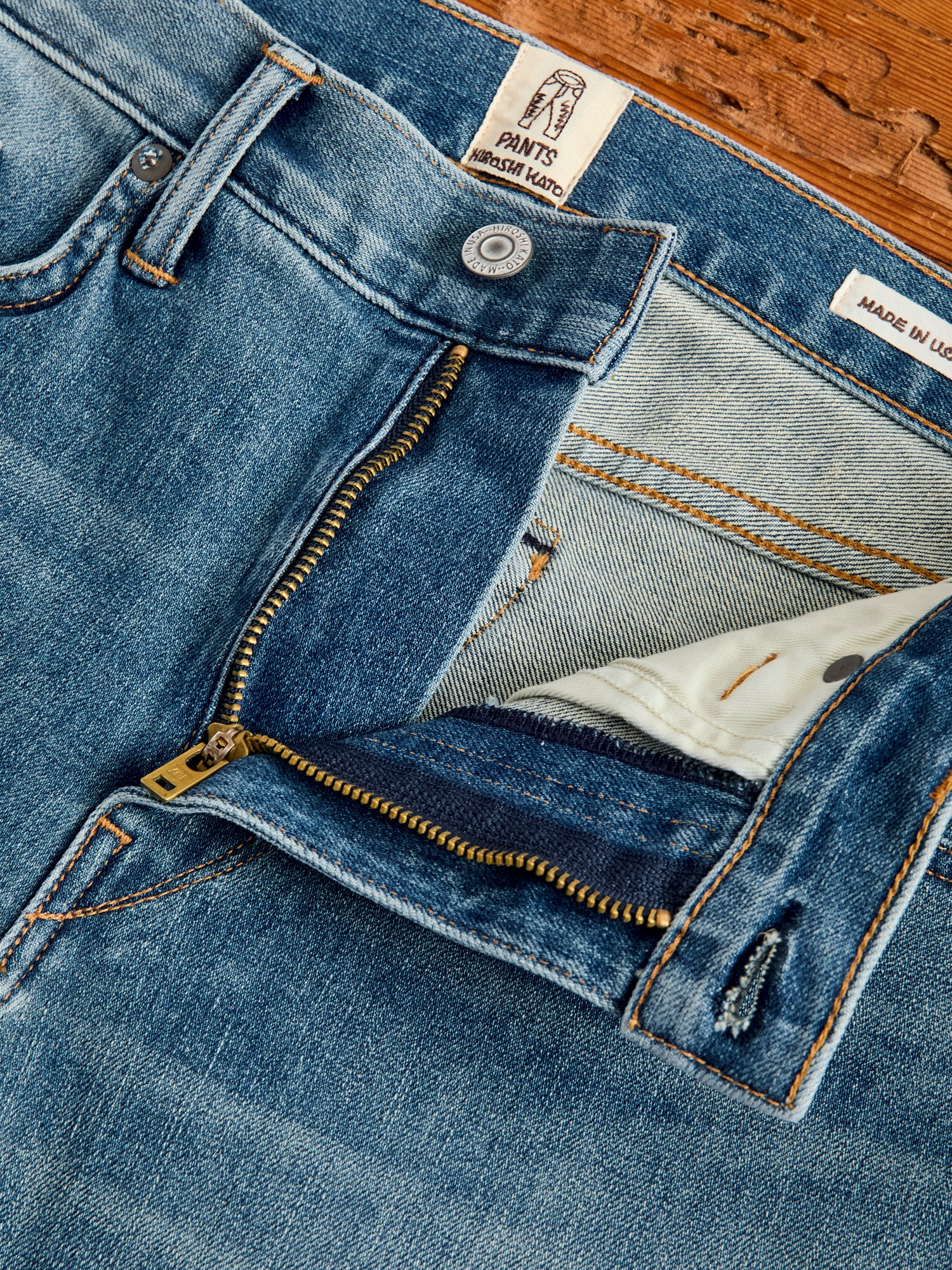 "Cyndi" 10.5oz Washed Indigo Stretch Selvedge Denim - Hammer Straight - Image 10