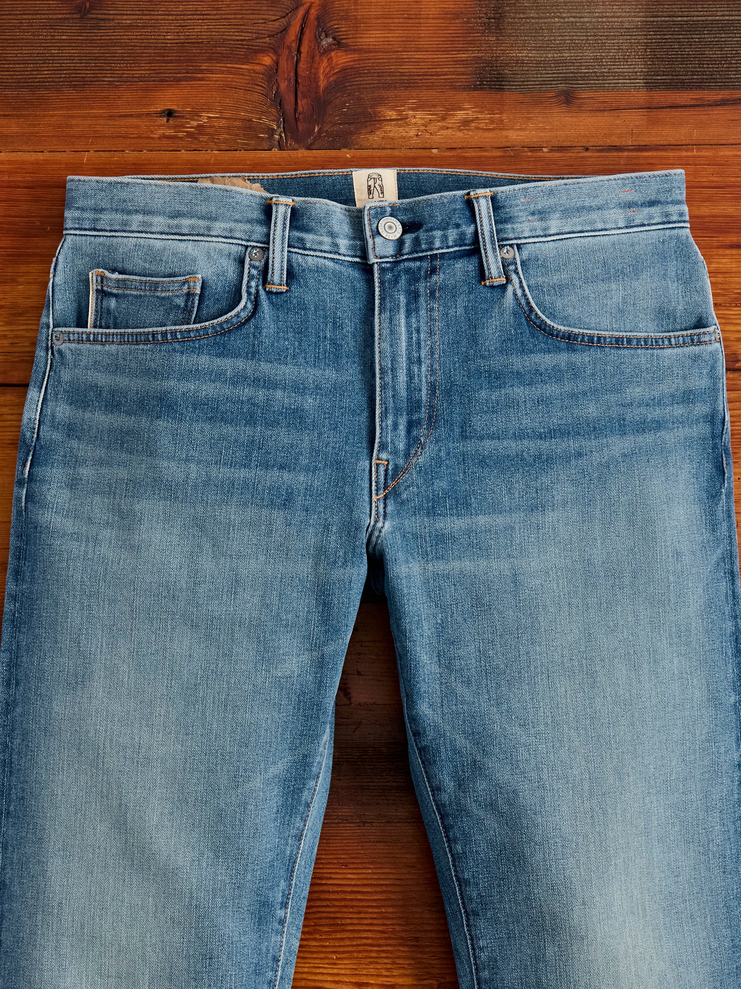 "Cyndi" 10.5oz Washed Indigo Stretch Selvedge Denim - Hammer Straight - Image 6