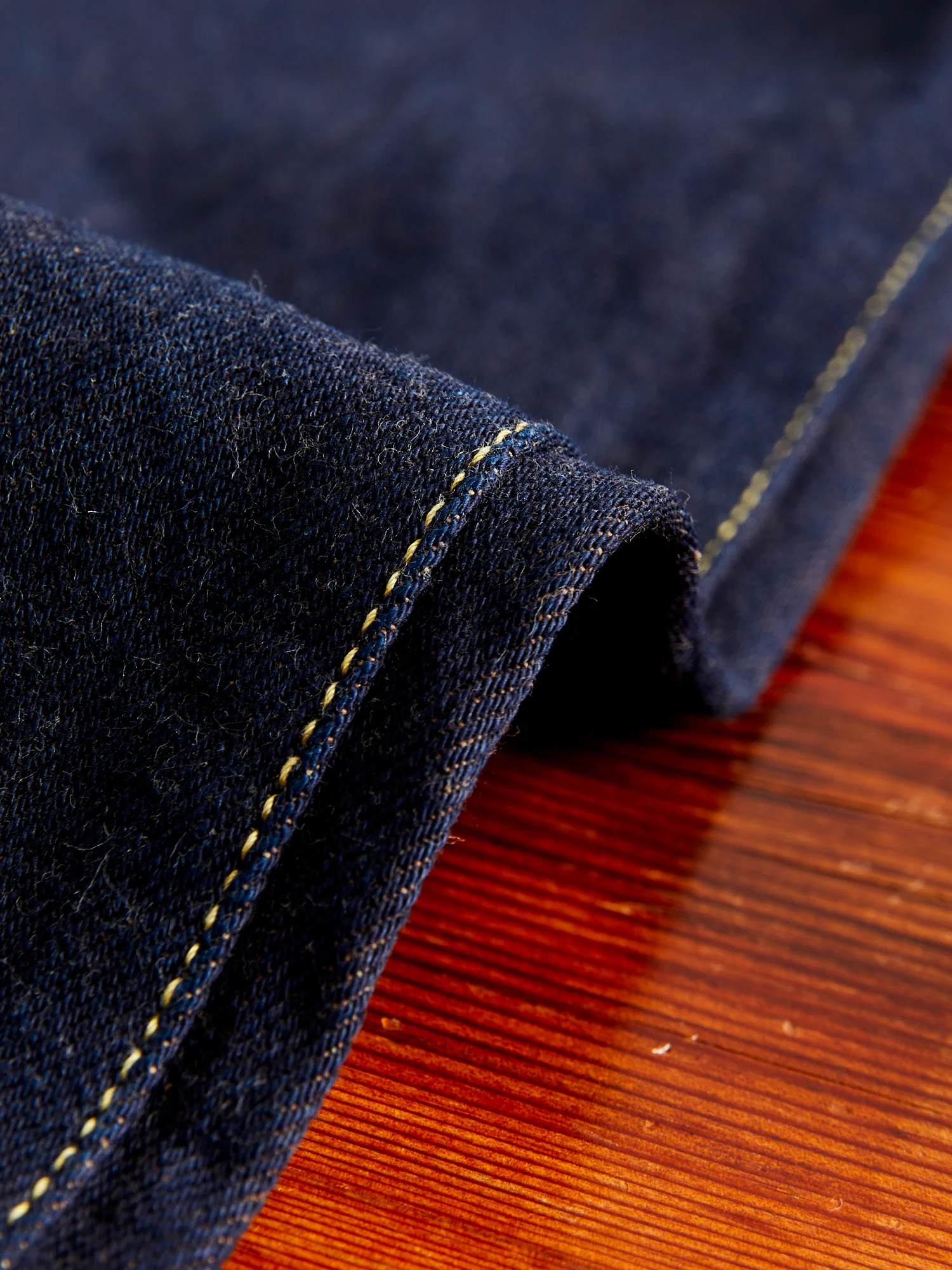 D1879S "Natural Indigo x Kakishibu" 15oz Aishibuzome Dyed Selvedge Jeans - Regular Straight Fit - Image 11