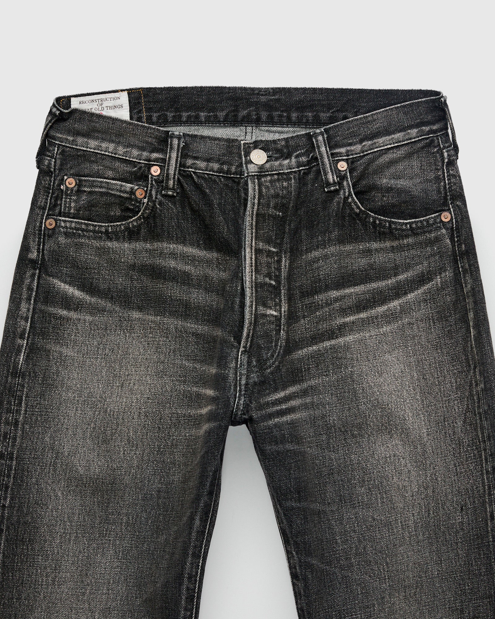 D1890UBS 13oz Washed Black Selvedge Denim - Loose Straight Fit - Image 4