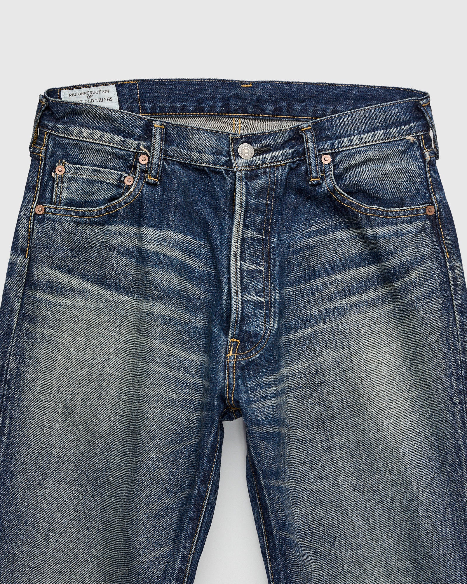 D1890US 13oz Washed Indigo Selvedge Denim - Loose Straight Fit - Image 4
