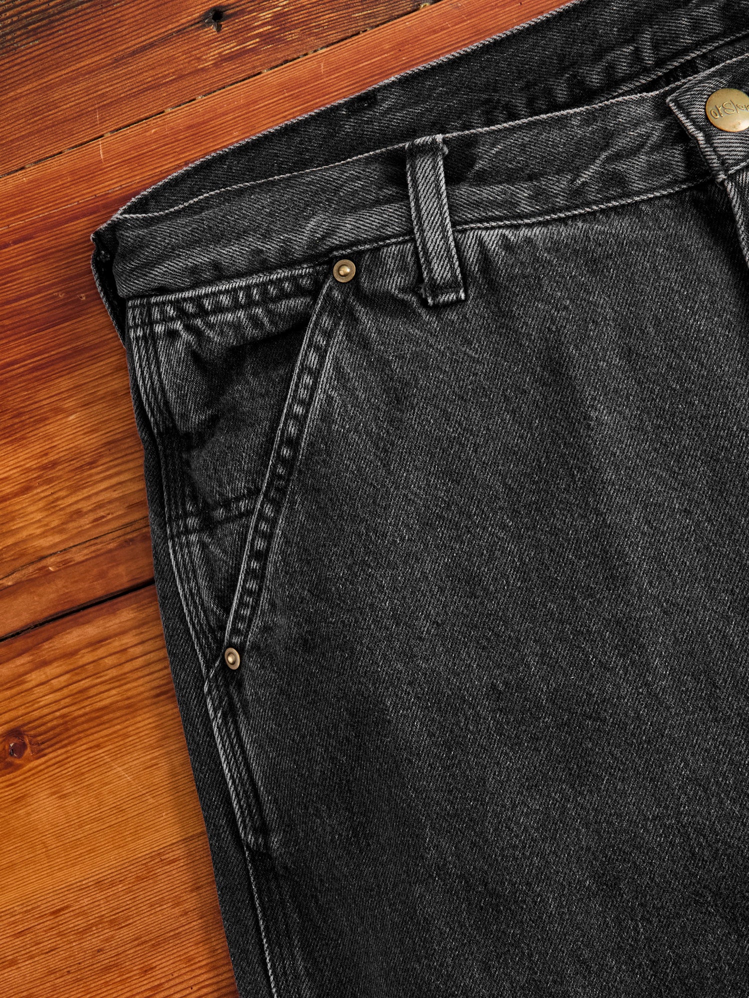 Dad's Fit Painter Pants in Black Stone Denim - Image 5