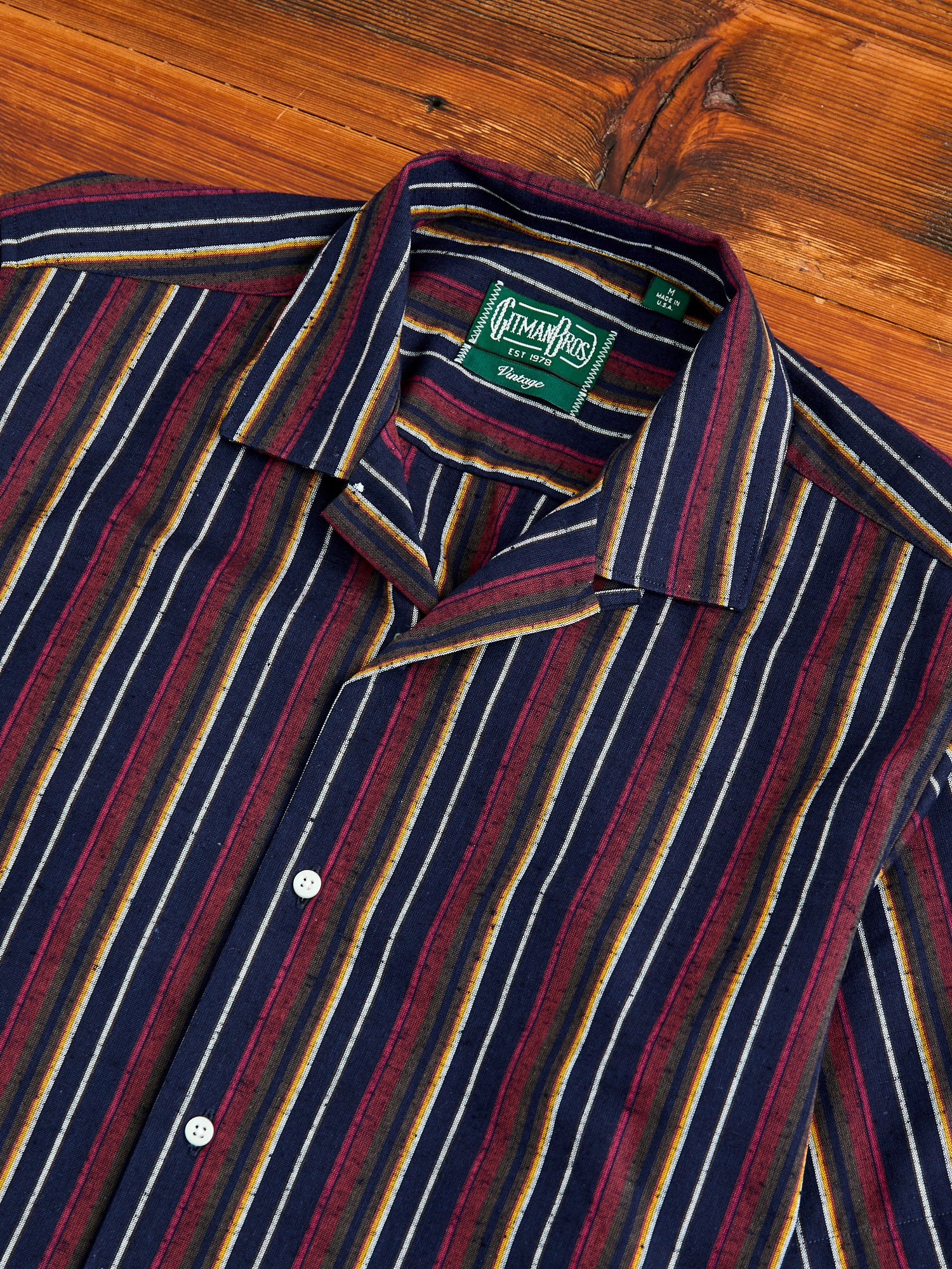 Cabana Stripe Camp Shirt in Indigo - Image 3