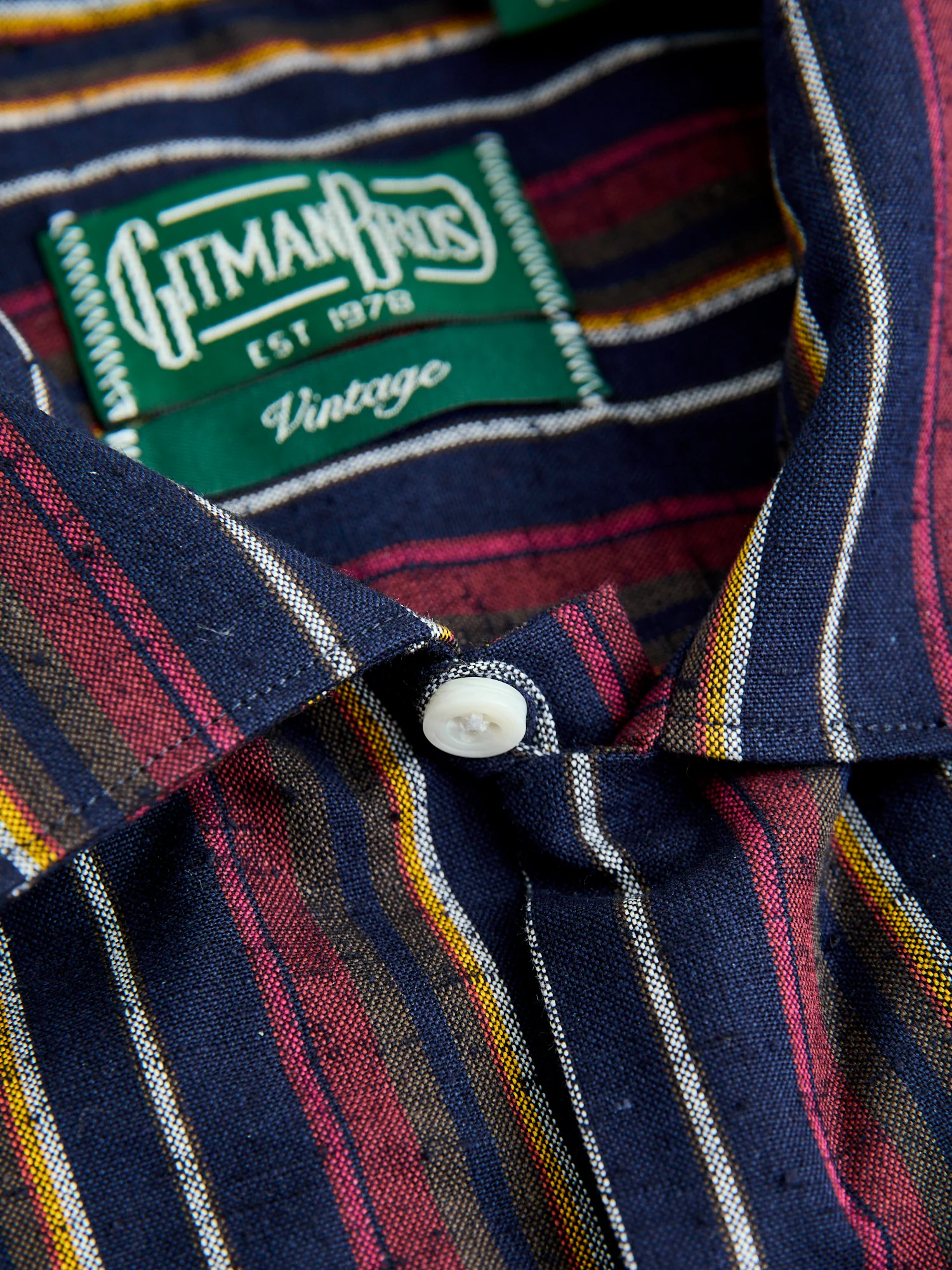 Cabana Stripe Camp Shirt in Indigo - Image 4