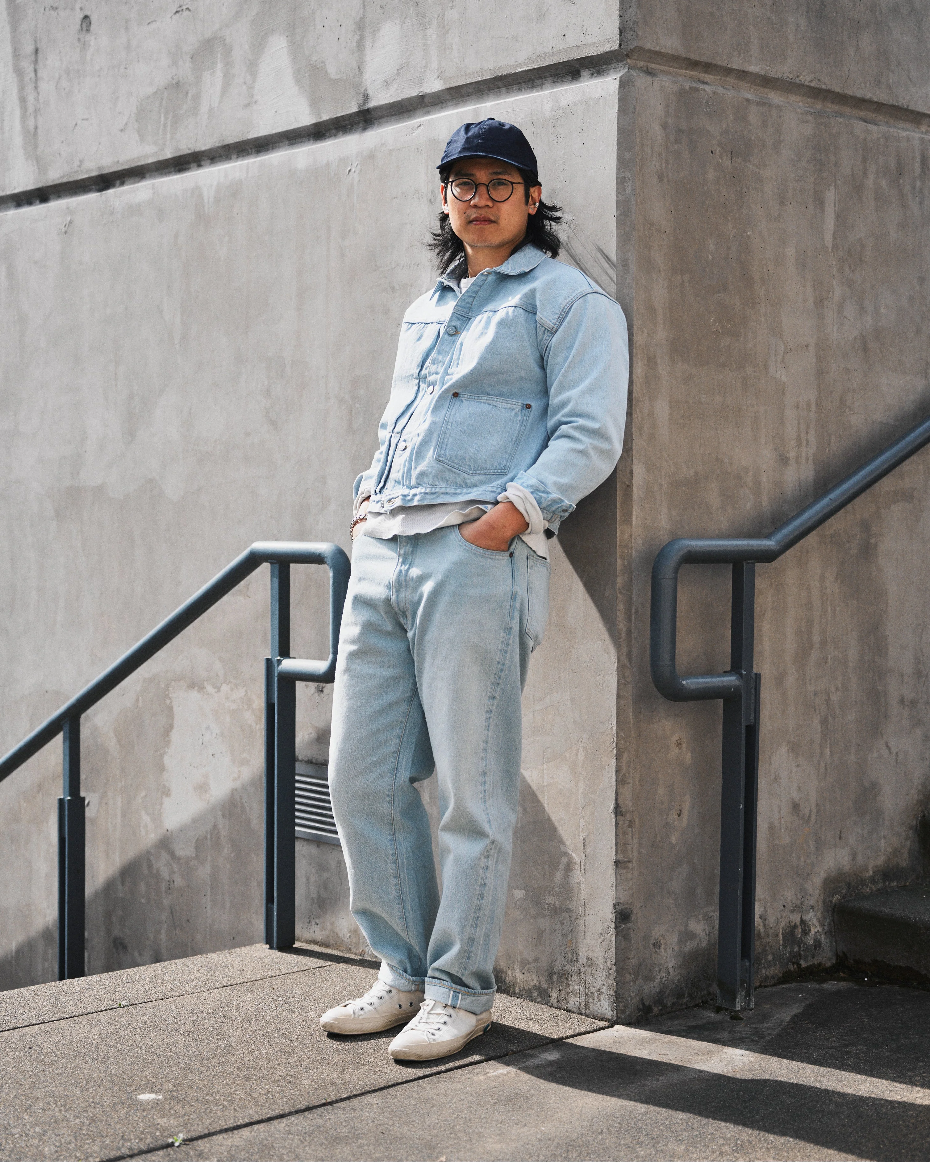 Denim Tracker 1P Jacket in Indigo Ice Wash - Image 2