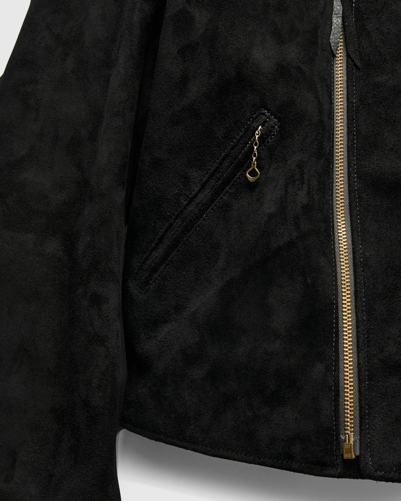 "Deviant" Horsehide Suede Jacket in Black - Image 5