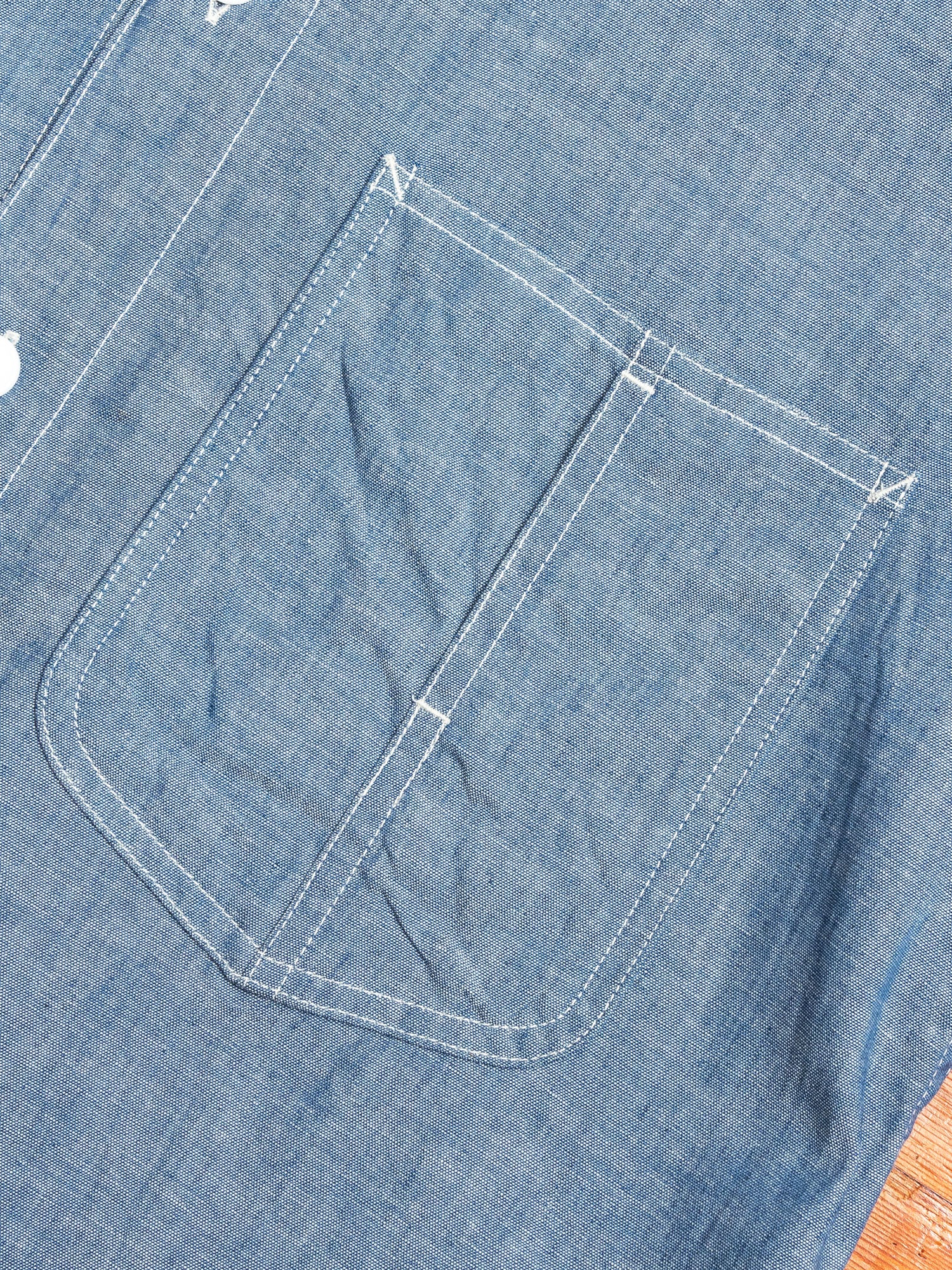 Diggin Half Button-Down Shirt in Blue - Image 4
