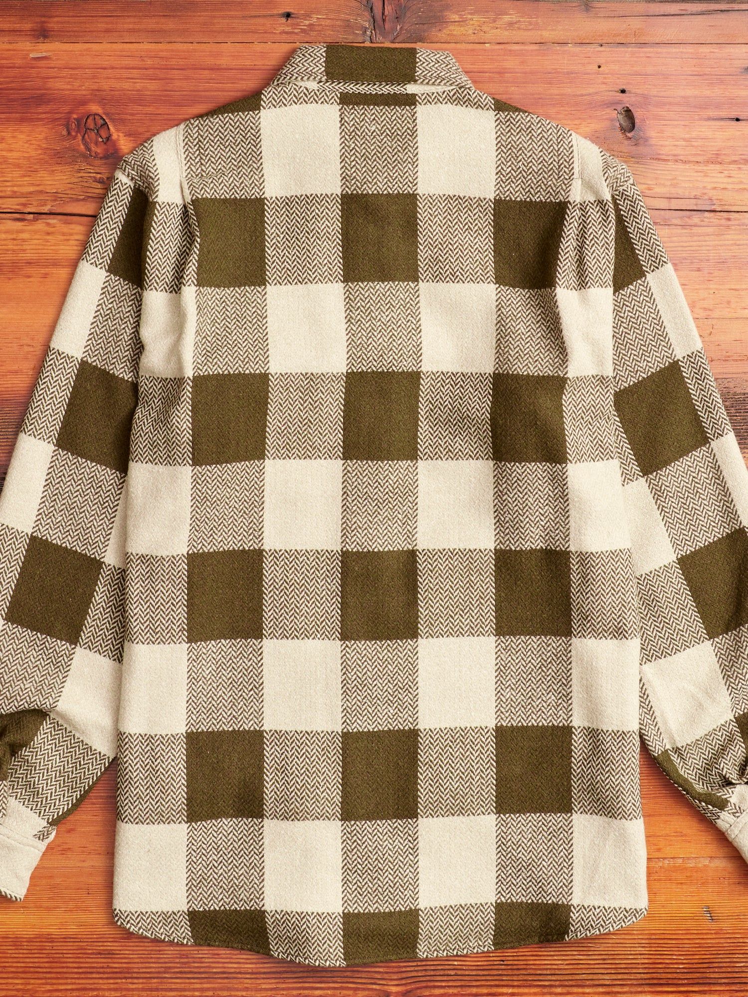 Digs Crew Half Shirt in Olive Herringbone Check - Image 11
