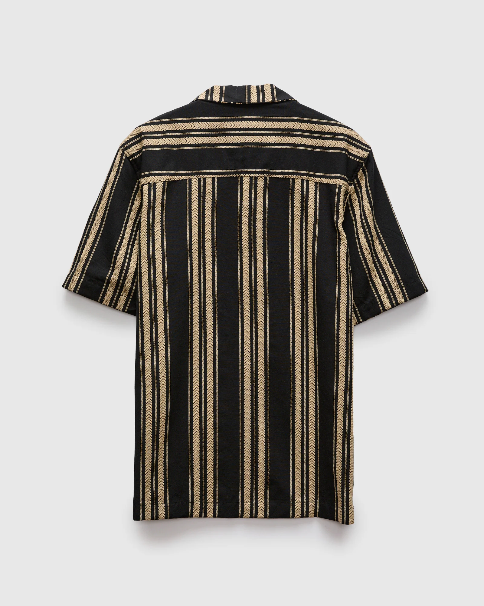 "Dobby Bands" Aloha Shirt in Black - Image 3