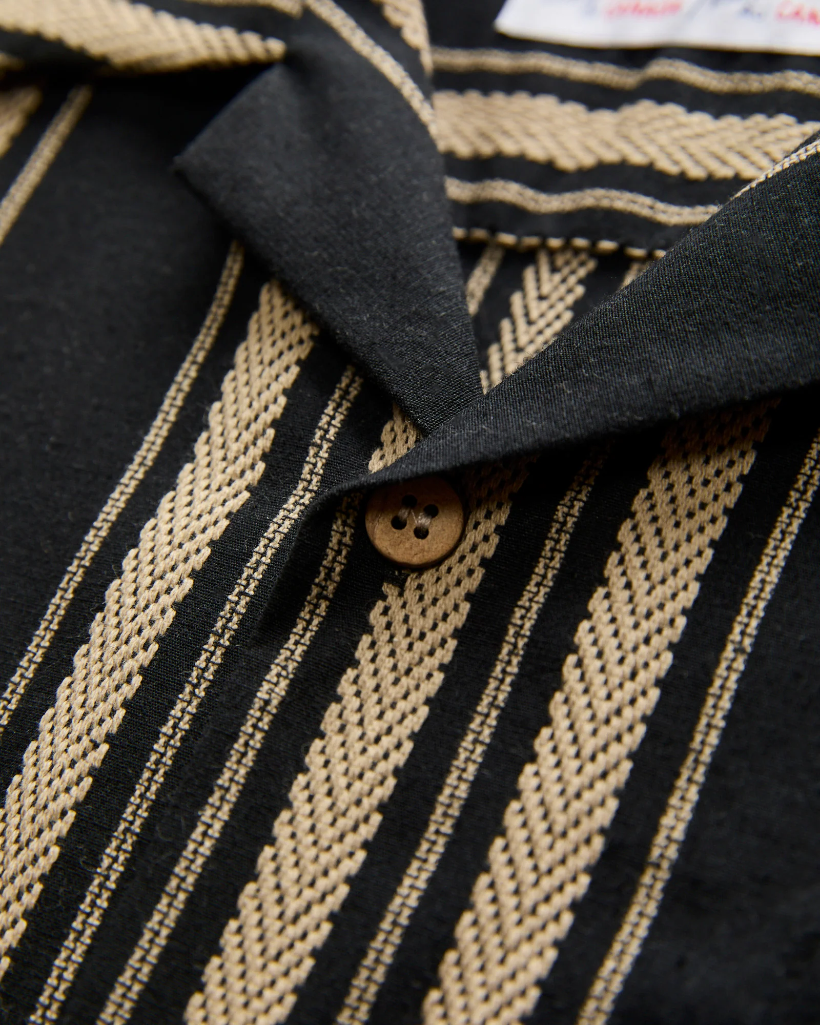 "Dobby Bands" Aloha Shirt in Black - Image 5