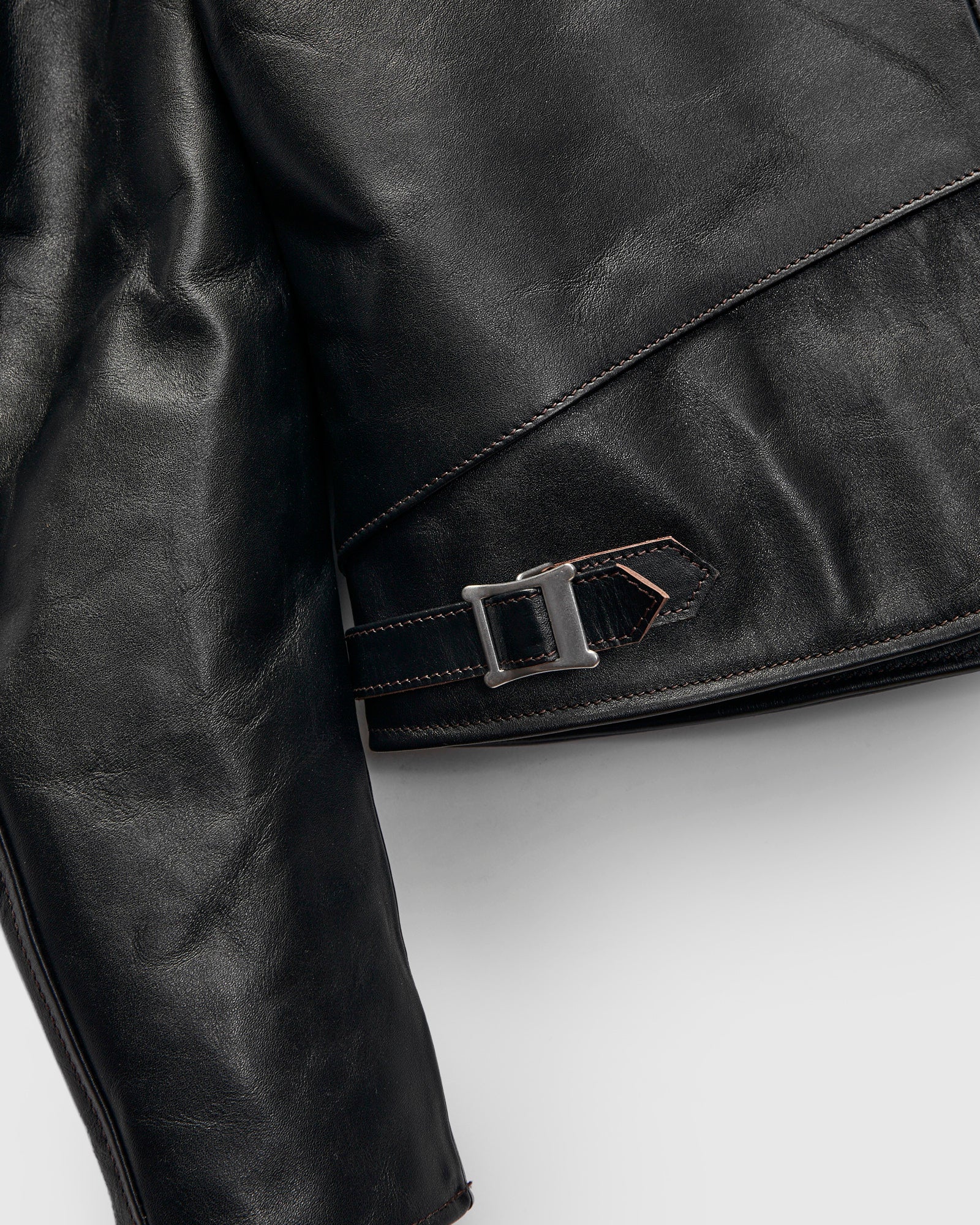 "Dodecagon" Horsehide Leather Jacket in Teacore Black - Image 10