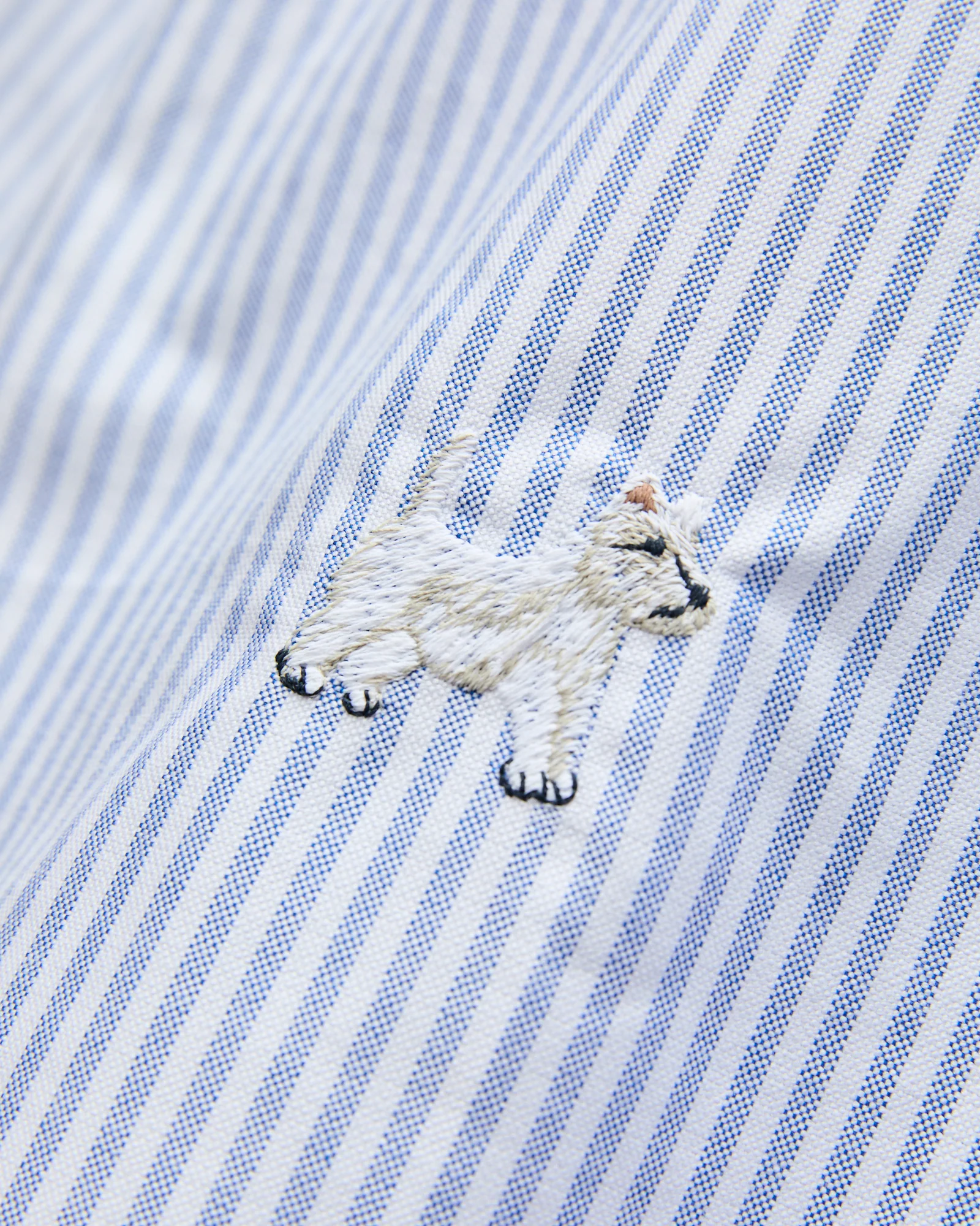 Dogs Oxford Shirt in Blue Stripe - Image 2