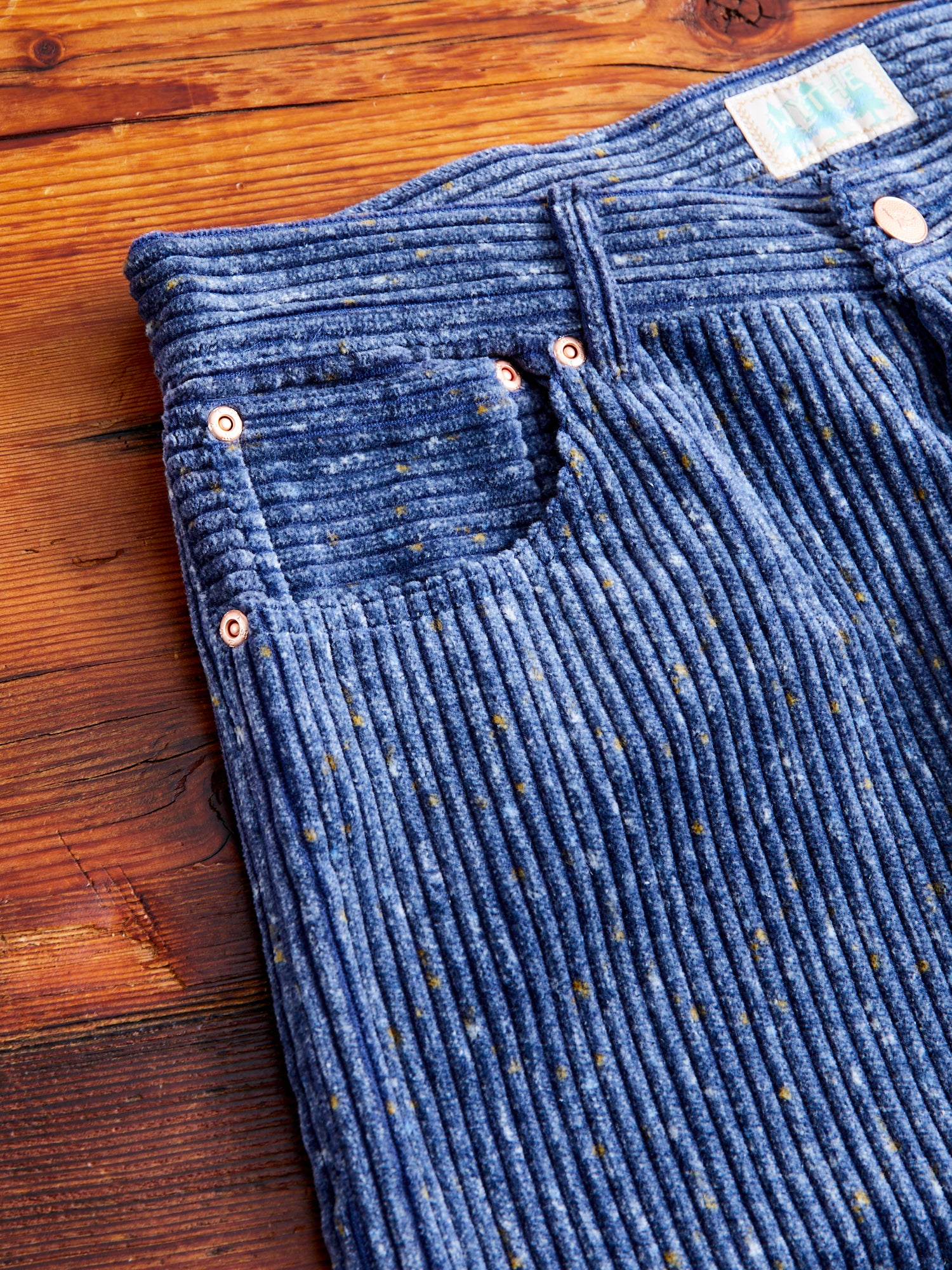 Donegal Corduroy Five Pocket Trousers in Marine Blue - Image 4