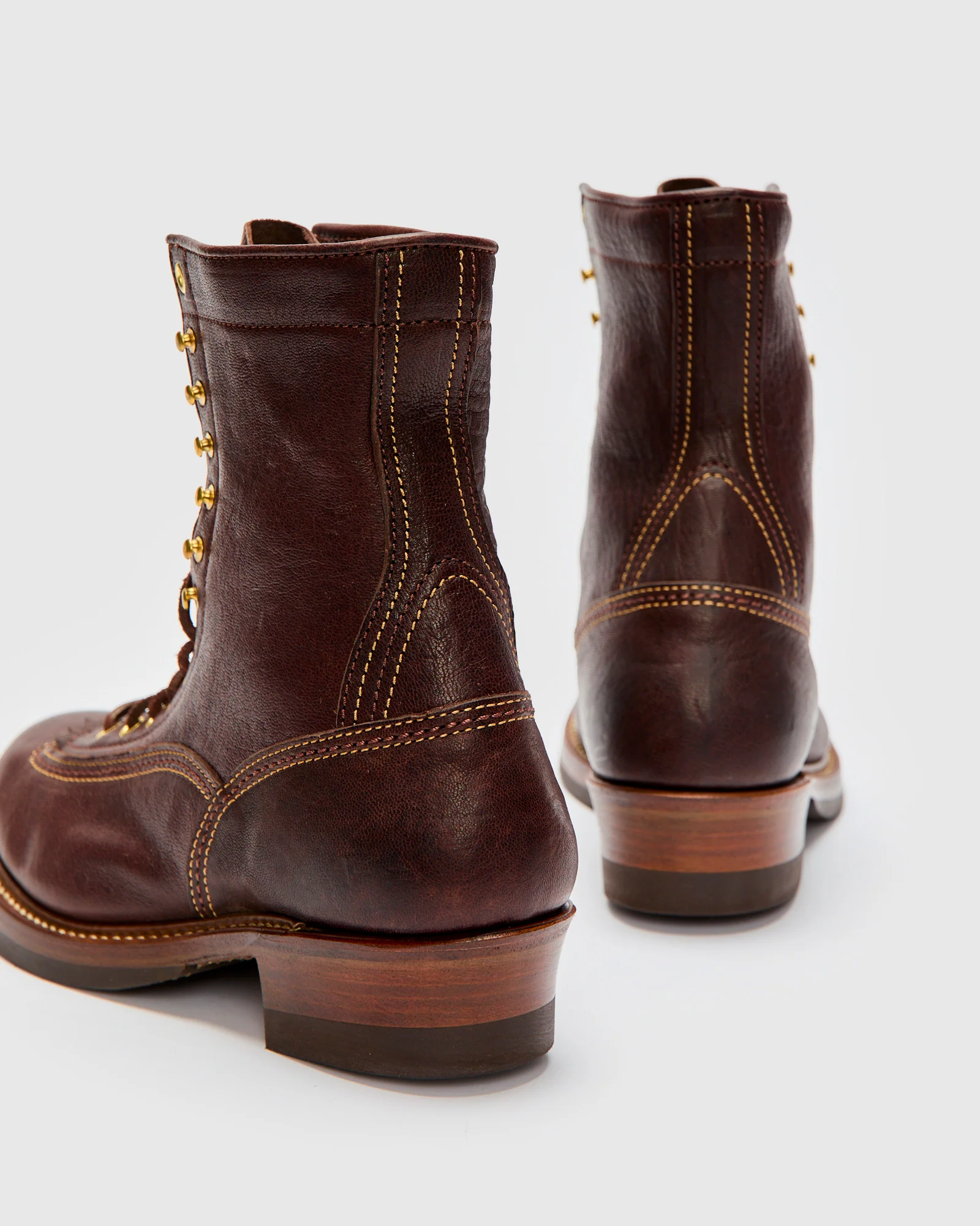 8" Donkey Puncher Boot in Ezo Shika Deerskin Dark Brown - Image 5