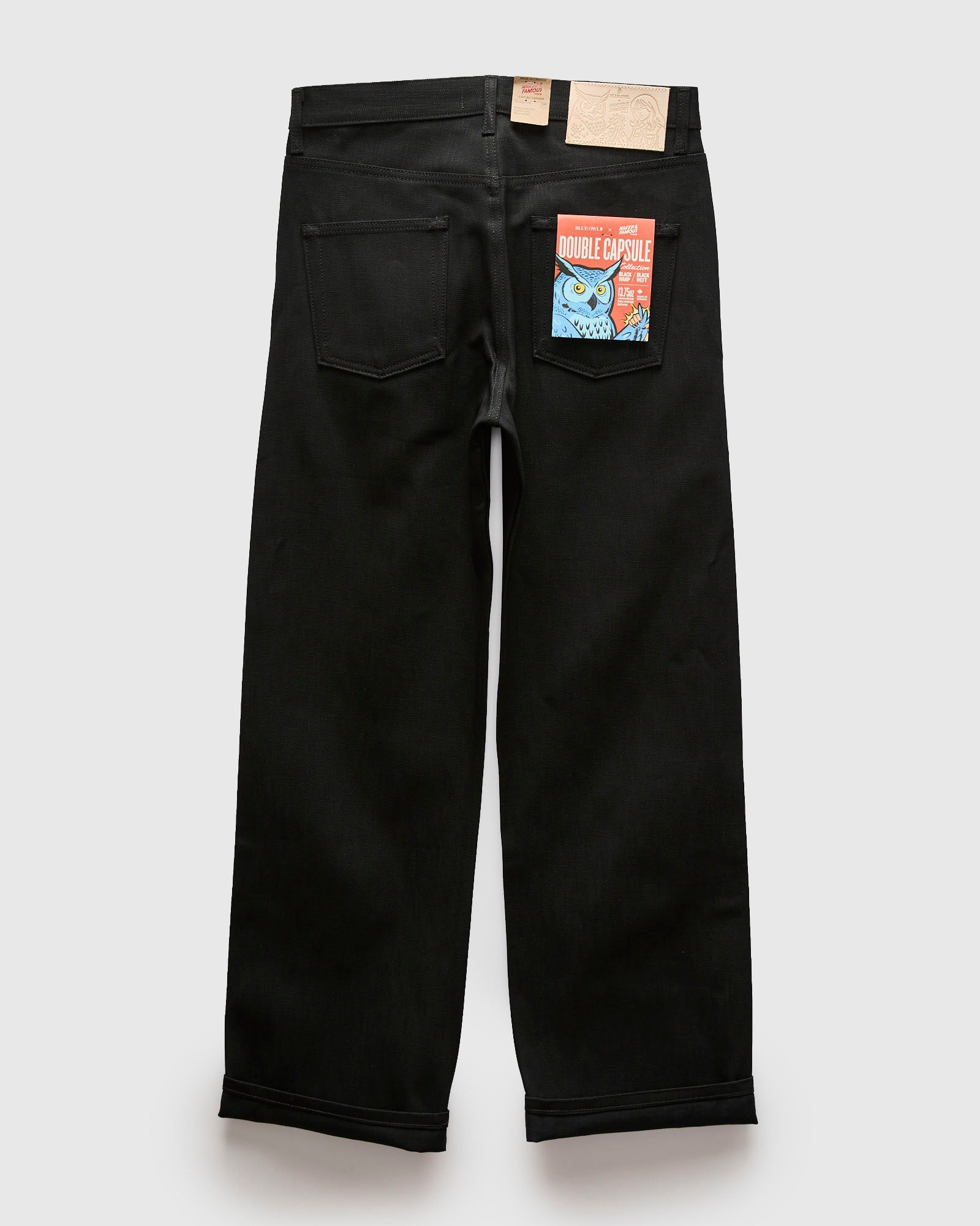 "Double Capsule Collection" 13.75oz Double Black Slub Selvedge Denim - Strong Guy Fit - Image 3