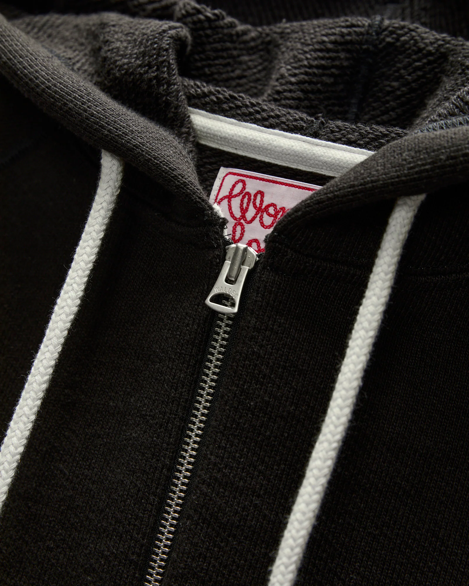 Double Heavyweight French Terry 25.8oz Zip Hoodie in Sumi Black - Image 4