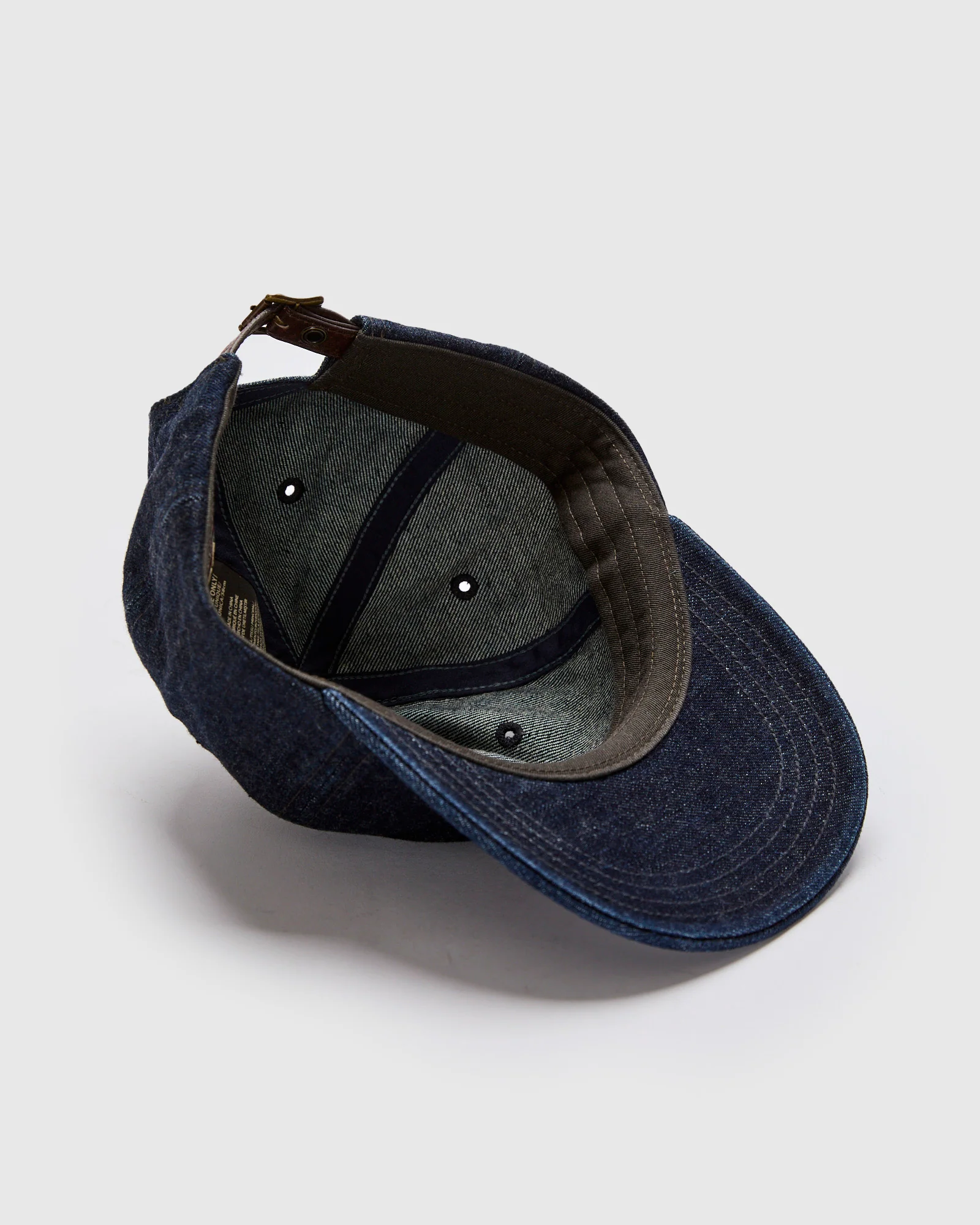 Double RL Logo Sportsman Cap in Rinsed Denim - Image 4