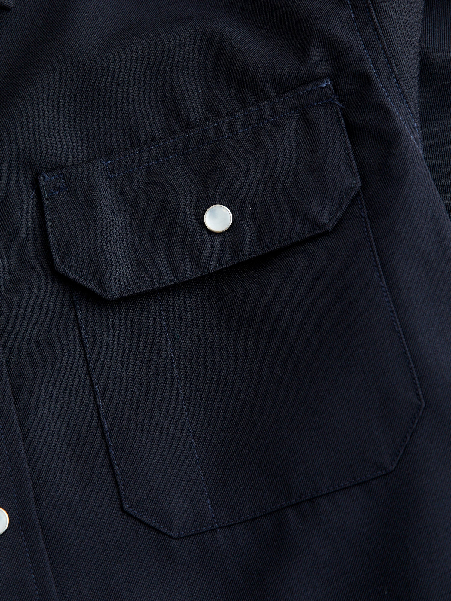 Drover Overshirt in Navy Gabardine - Image 4