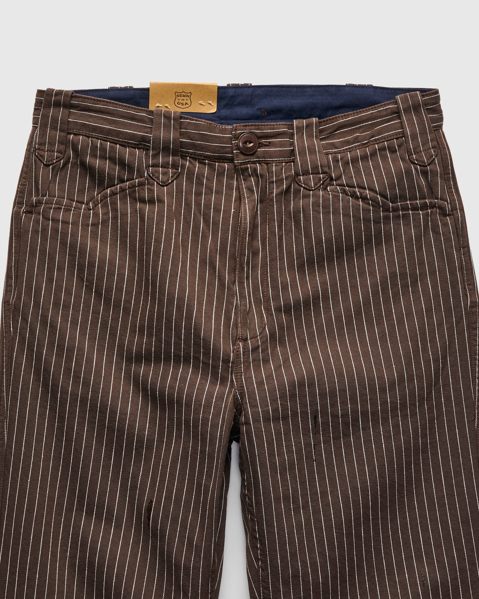 Duster Pant in Brown Stripe - Image 4