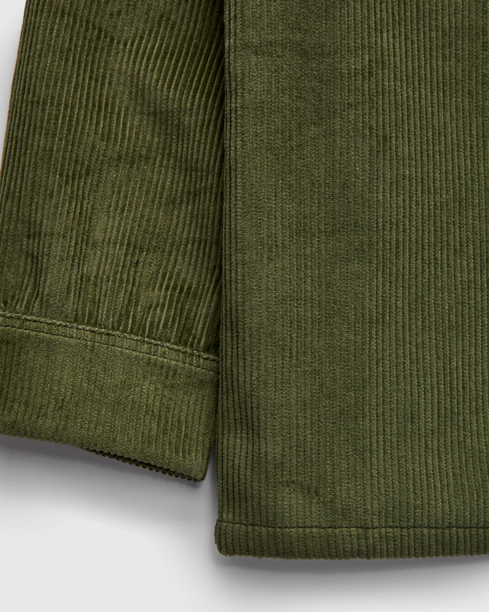 Embroidered Corduroy Overshirt in Olive - Image 8