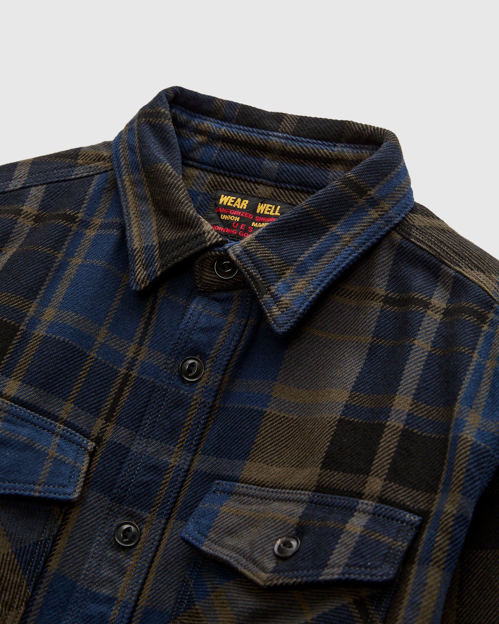 Extra Heavy Flannel Shirt in Navy Moss - Image 3