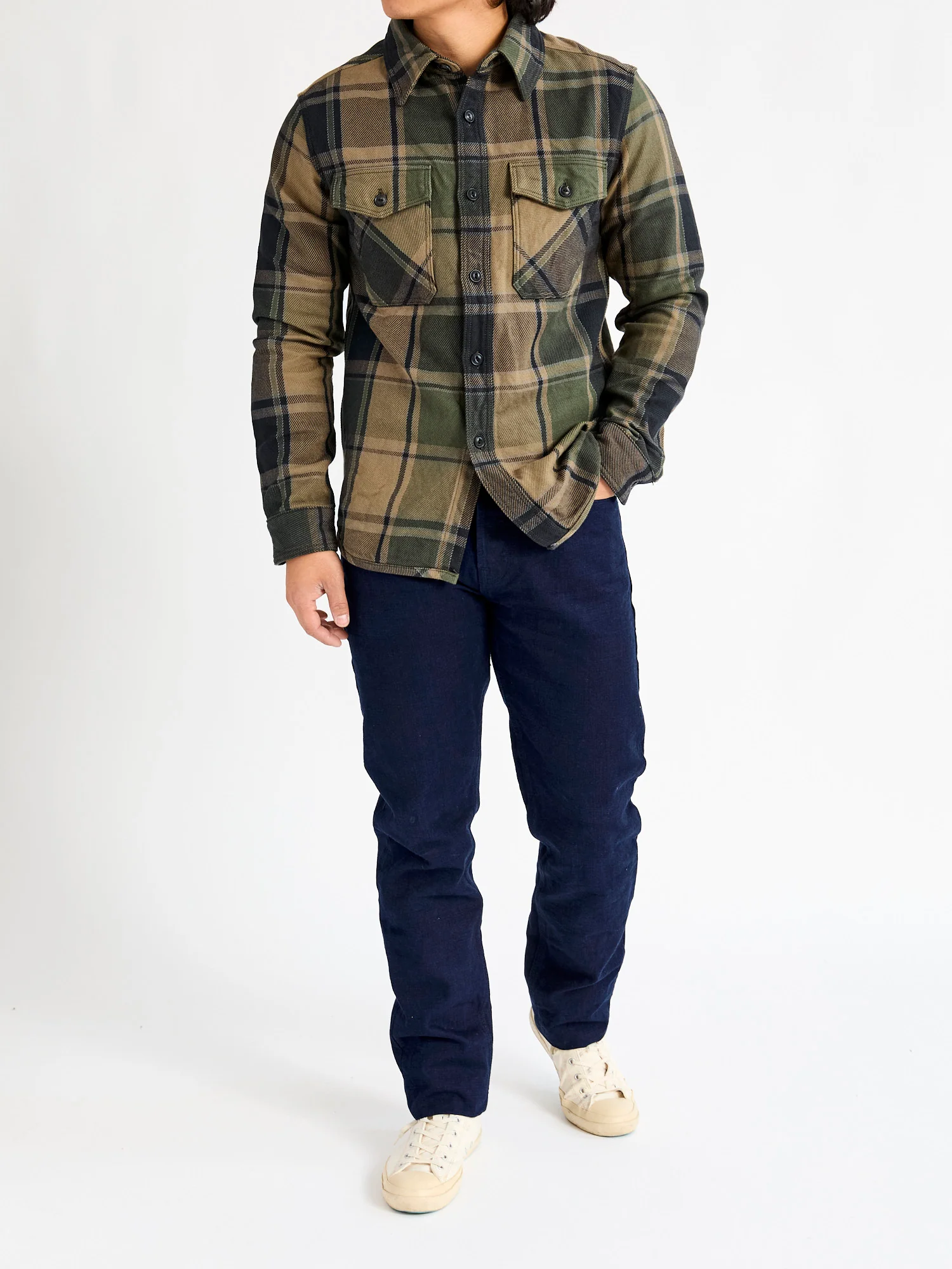 Extra Heavy Flannel Shirt in Olive - Image 8